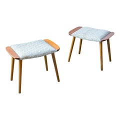 Pair of Danish Mid-Century Footstools or Ottomans Papa Bear Style