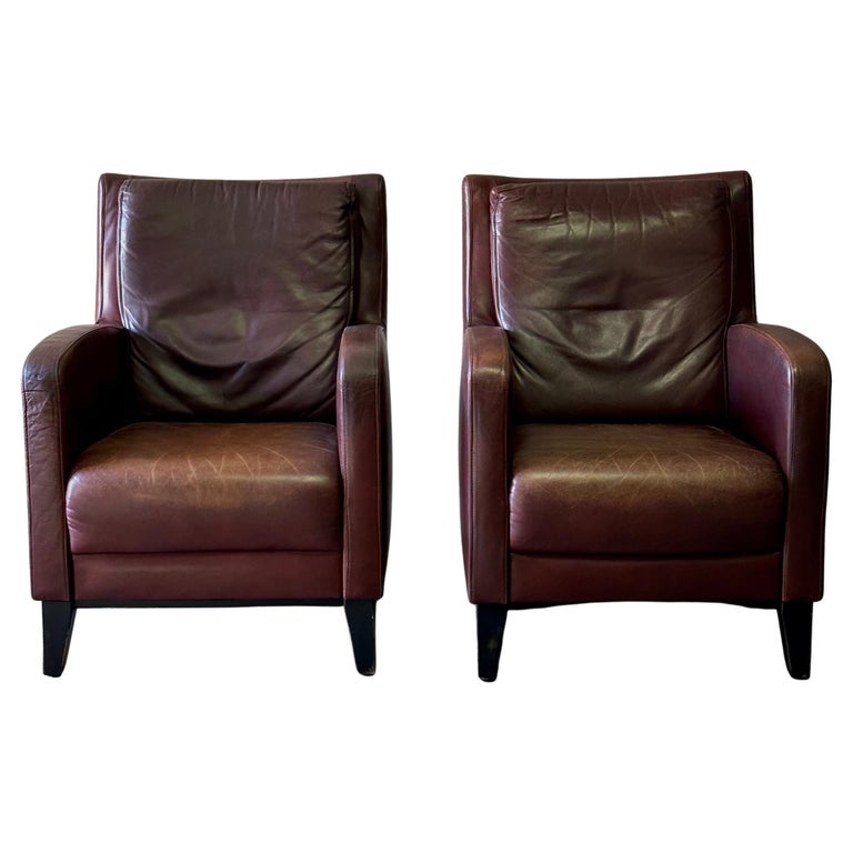 Pair of Danish MidCentury Leather Armchairs For Sale at 1stDibs