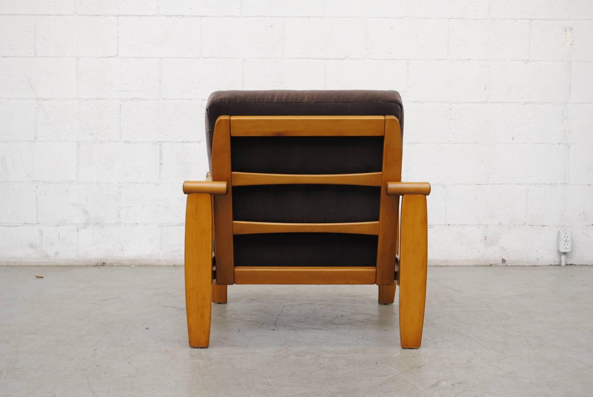 Velvet Pair of Danish Mid-Century Lounge Chairs
