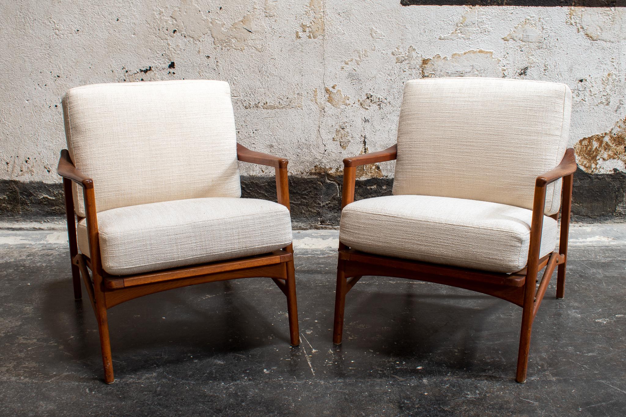 Pair of Swedish Mid-Century Modern Armchairs, Teak In Good Condition In Atlanta, GA