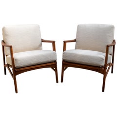 Pair of Swedish Mid-Century Modern Armchairs, Teak