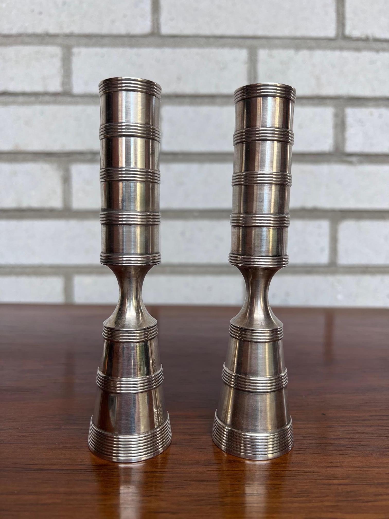Pair of Danish Mid-Century Modern Candlesticks by Jens Quistgaard In Good Condition For Sale In Genarp, SE