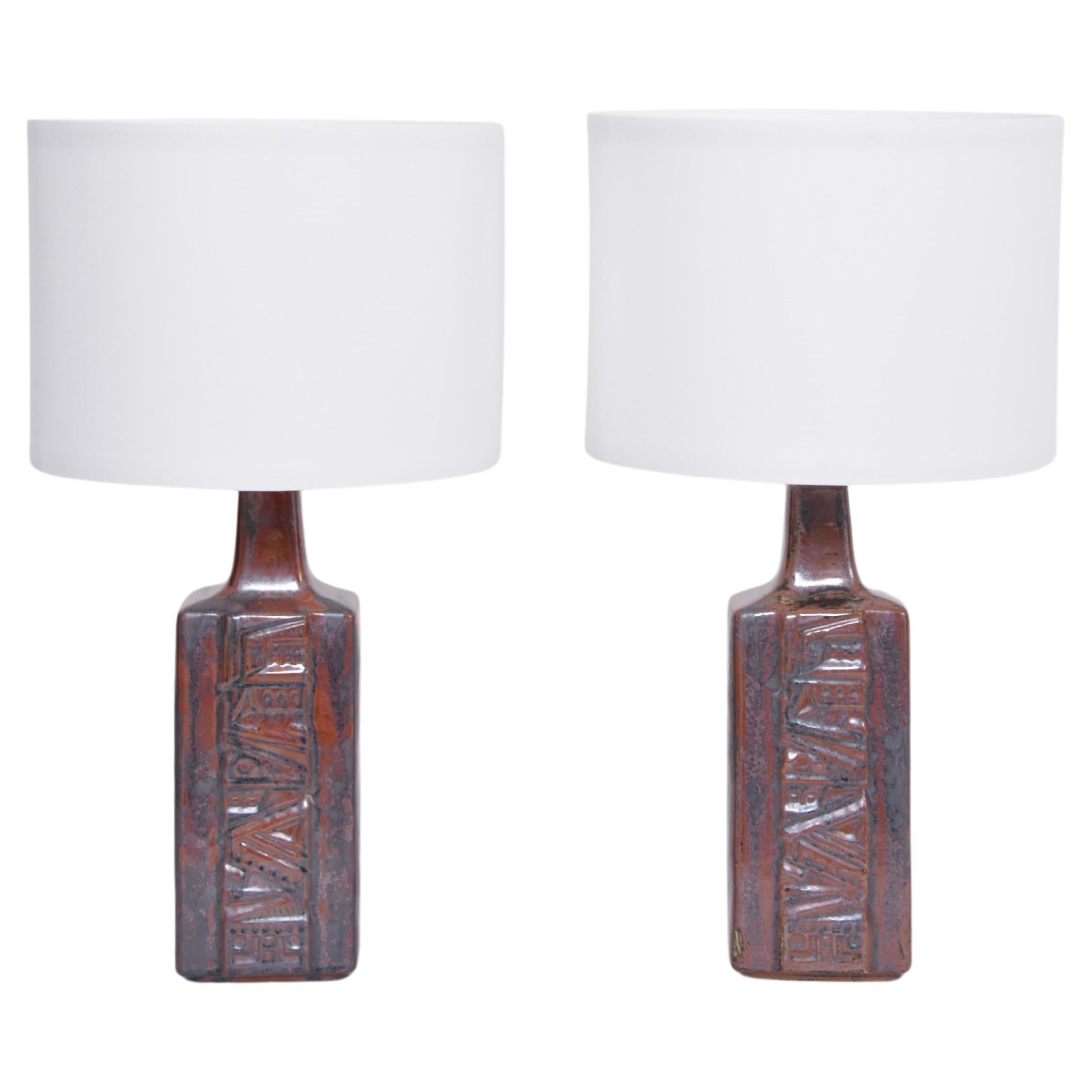 Pair of Danish Mid-Century Modern Ceramic Table Lamps by Desiree Stentoj For Sale