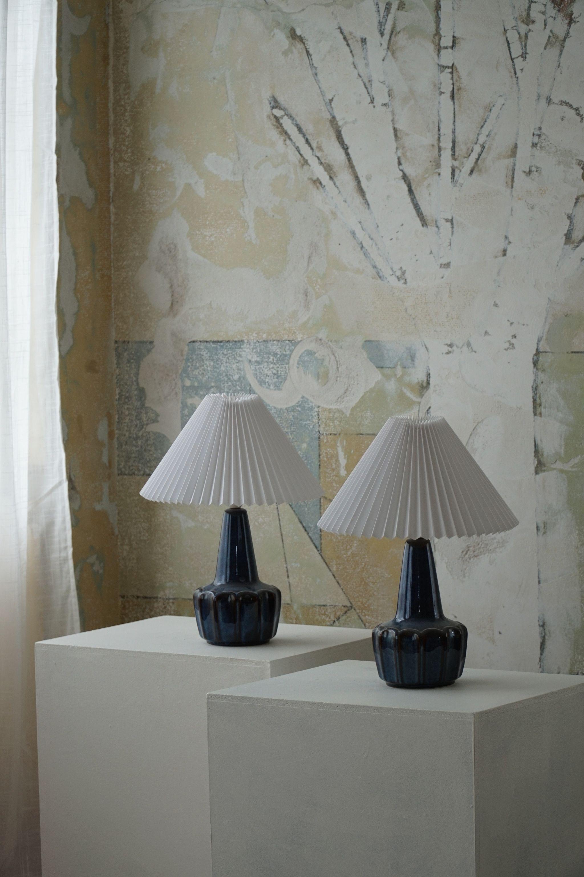 Pair of Danish Mid-Century Modern Ceramic Table Lamps, by Søholm, 1960s 5