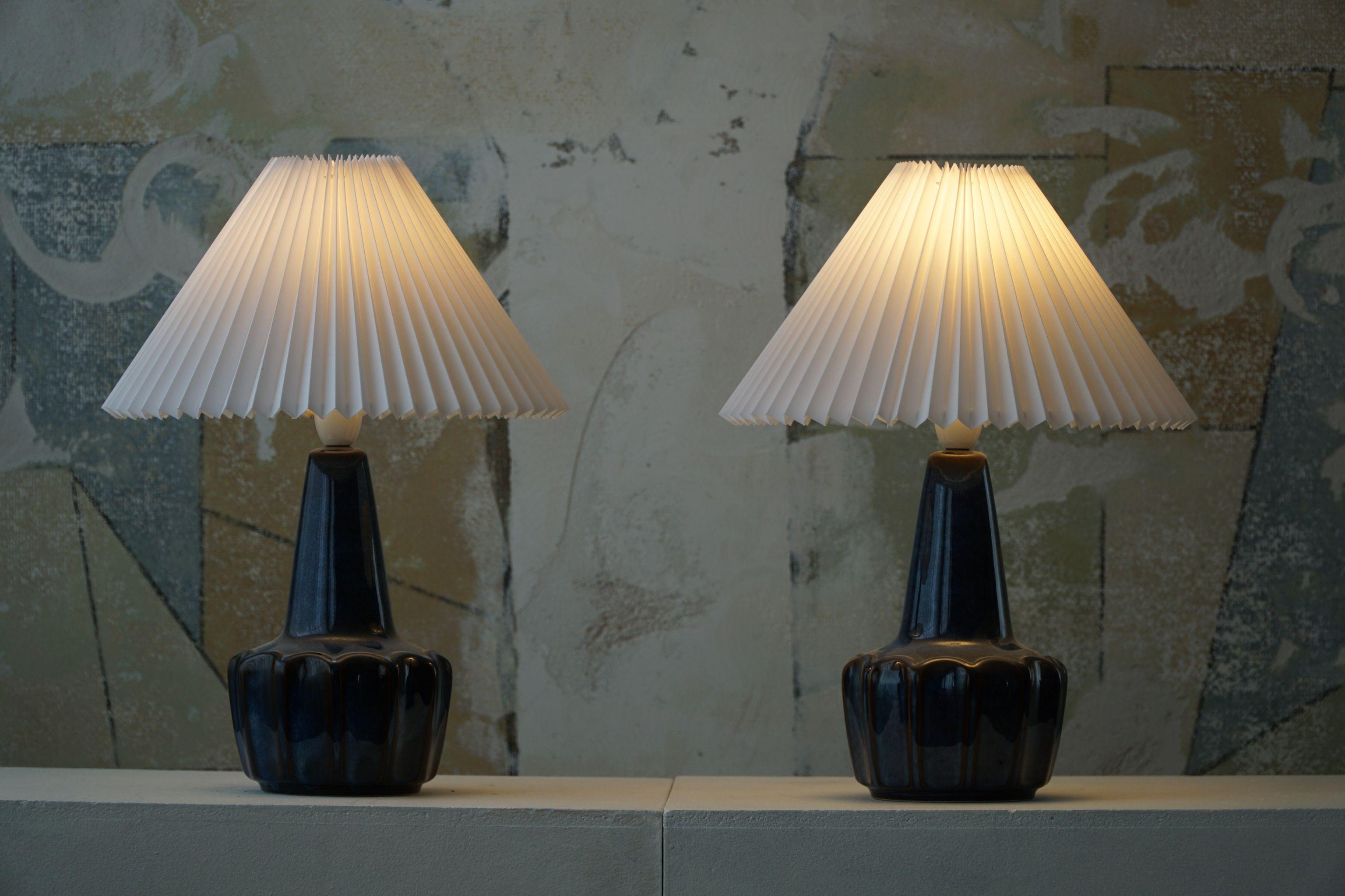 Pair of Danish Mid-Century Modern Ceramic Table Lamps, by Søholm, 1960s 6