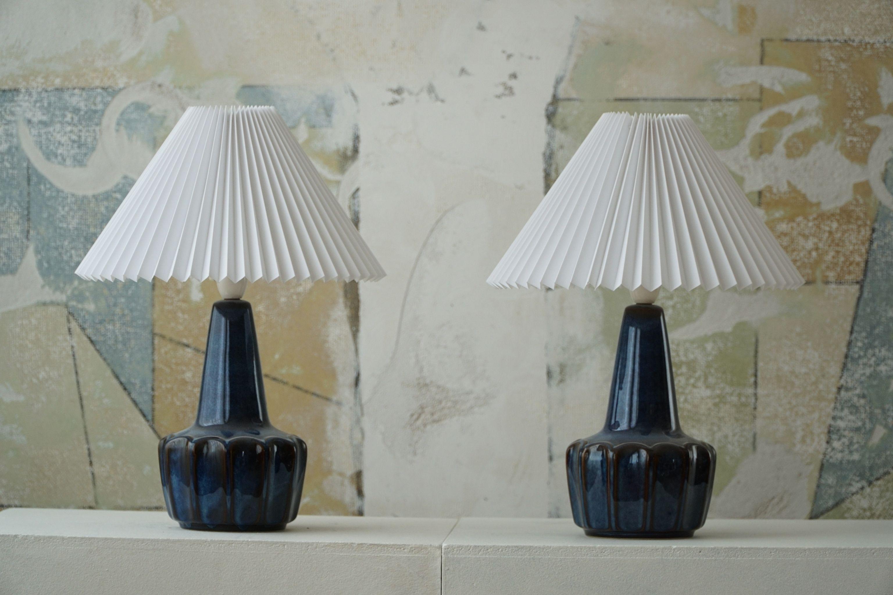 Pair of Danish Mid-Century Modern Ceramic Table Lamps, by Søholm, 1960s 7