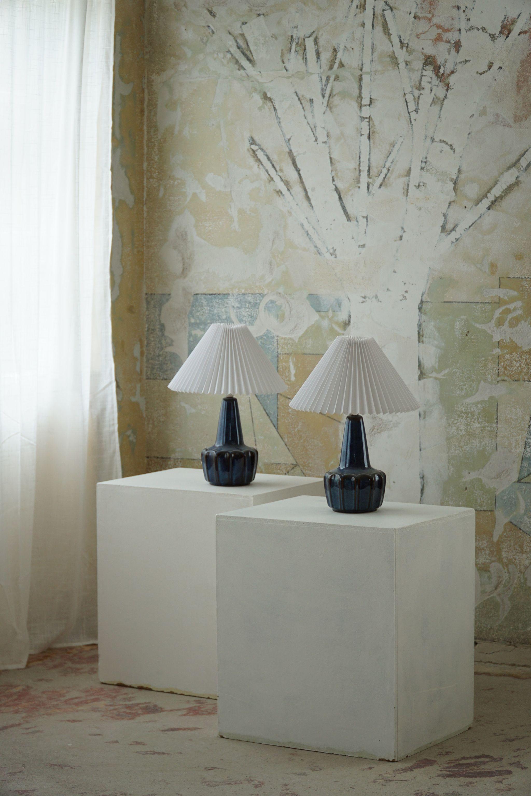Scandinavian Modern Pair of Danish Mid-Century Modern Ceramic Table Lamps, by Søholm, 1960s