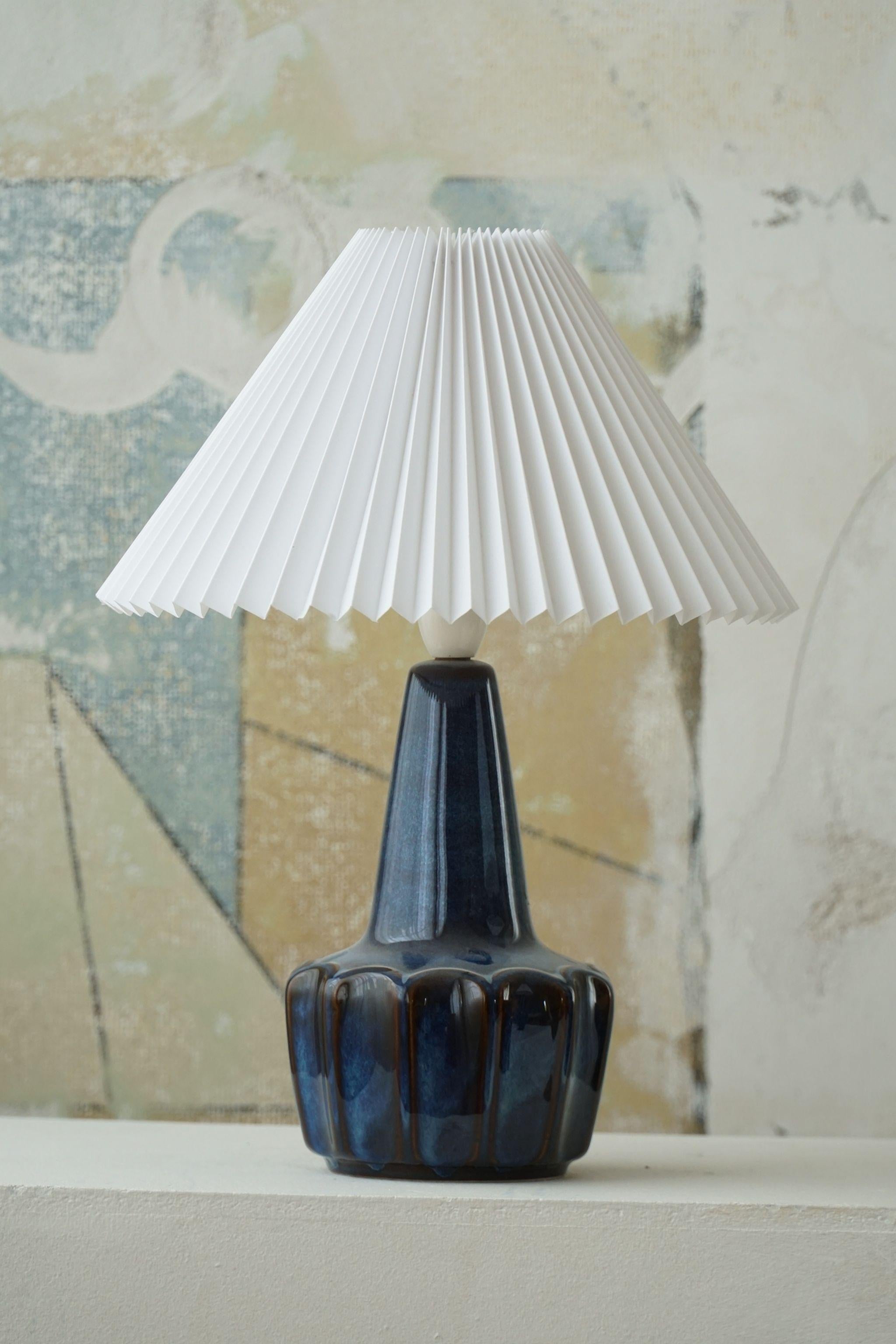 Pair of Danish Mid-Century Modern Ceramic Table Lamps, by Søholm, 1960s In Excellent Condition In Odense, DK