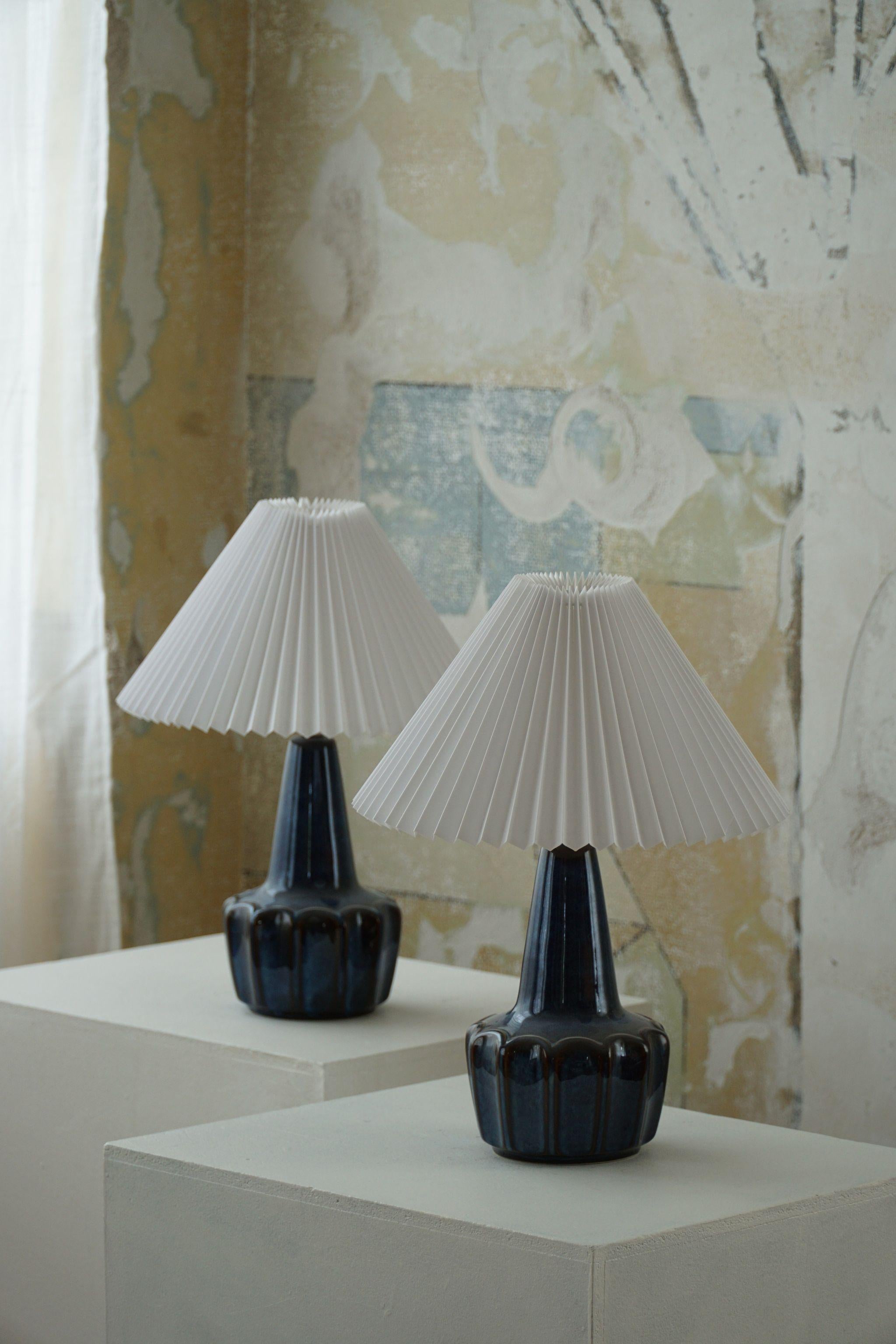 Pair of Danish Mid-Century Modern Ceramic Table Lamps, by Søholm, 1960s 2