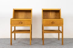 Pair of Danish Mid-Century Modern Oak Bedside Tables