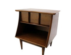 Pair of Danish Mid Century Modern One Drawer Walnut End Tables Night Stands MINT