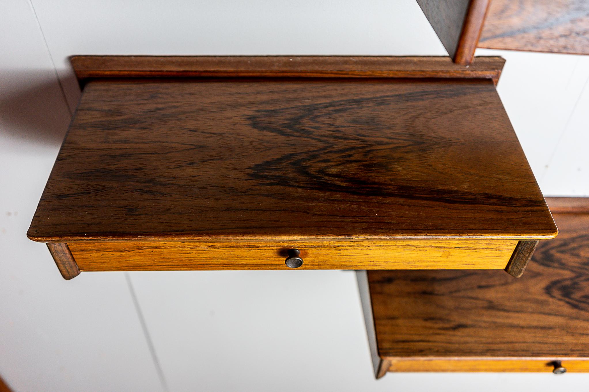 Mid-20th Century Pair of Danish Mid-Century Modern Rosewood Floating Bedsides / Nightstands For Sale