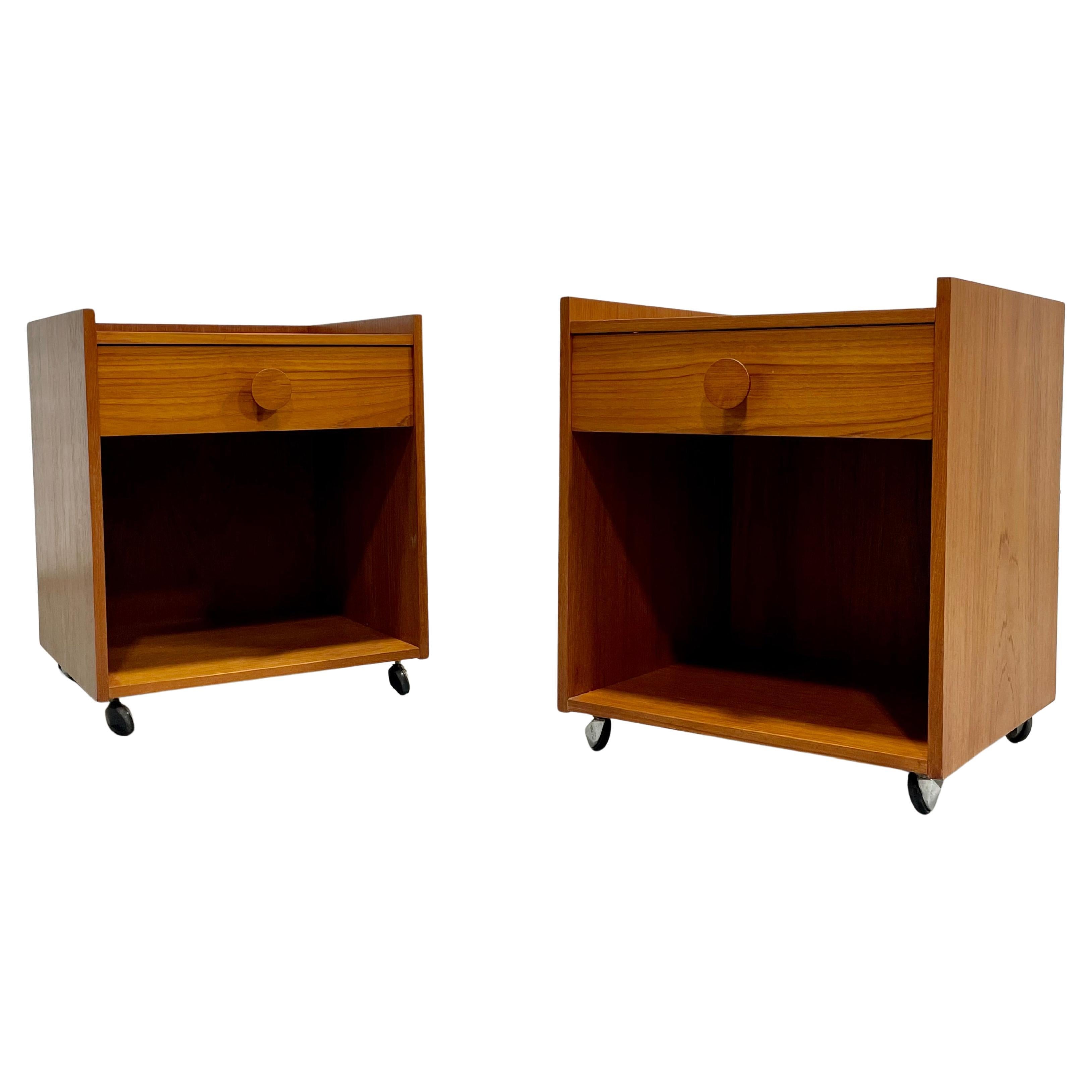 Pair of DANISH Mid Century MODERN Teak NIGHTSTANDS, c. 1960's