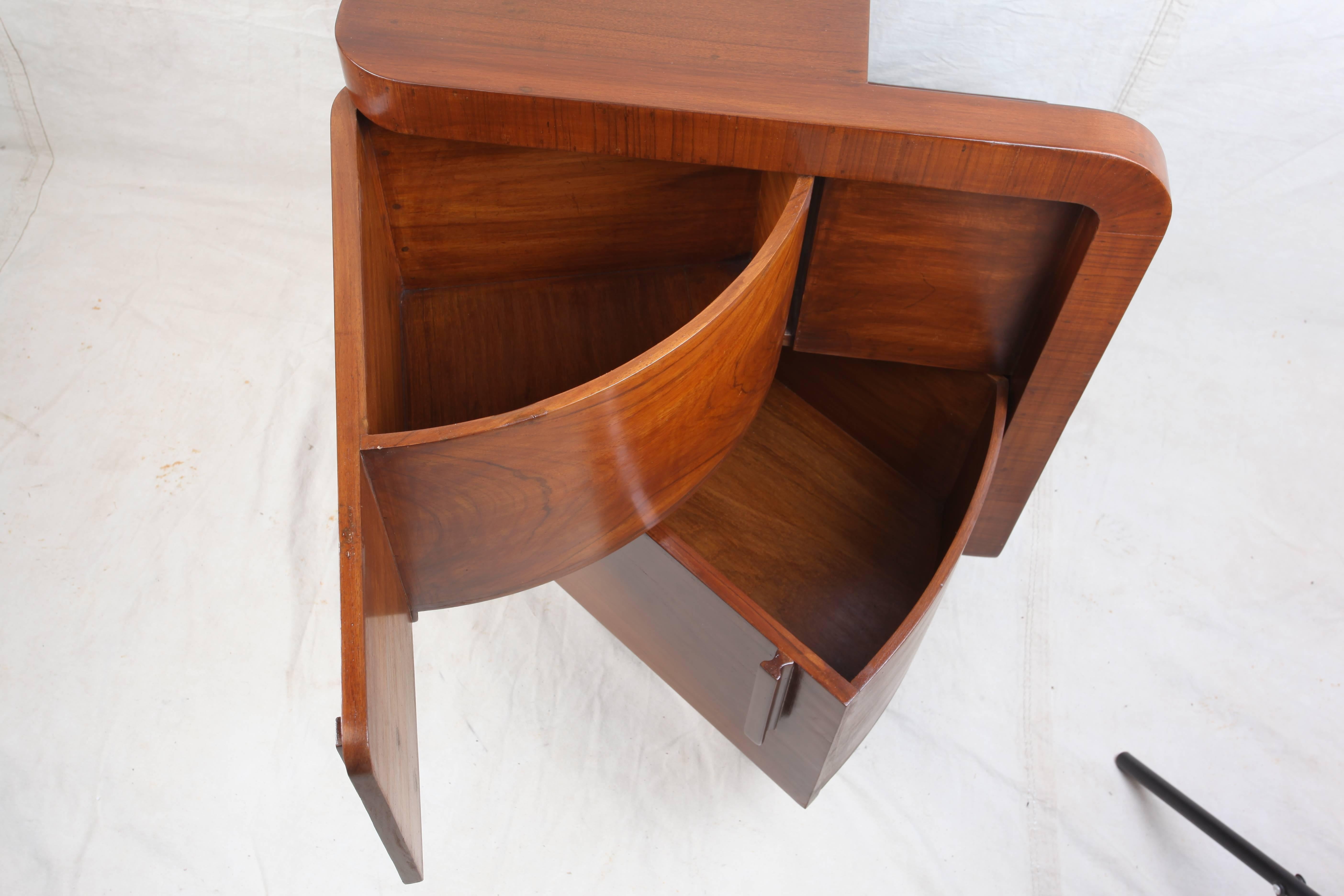 Pair of Danish Mid-Century Modern Teak Side Tables with Swing-Out Drawers In Excellent Condition In Nantucket, MA
