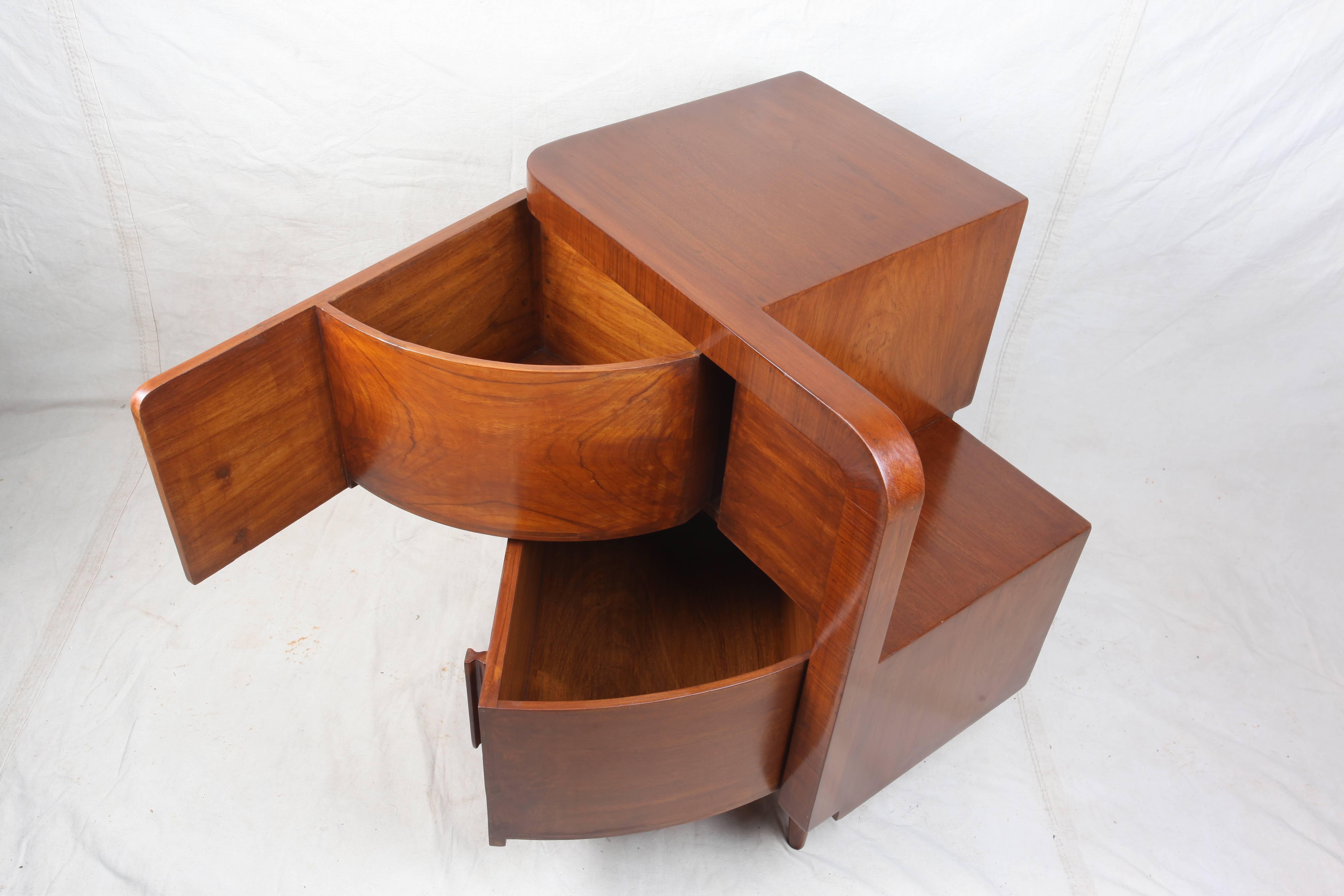 20th Century Pair of Danish Mid-Century Modern Teak Side Tables with Swing-Out Drawers