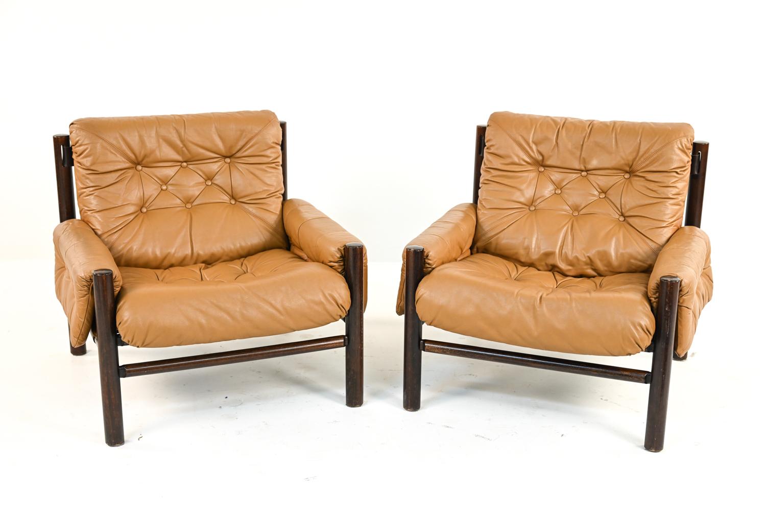 Mid-Century Modern Pair of Danish Mid-Century Percival Lafer/Arne Norell Style Lounge Chairs