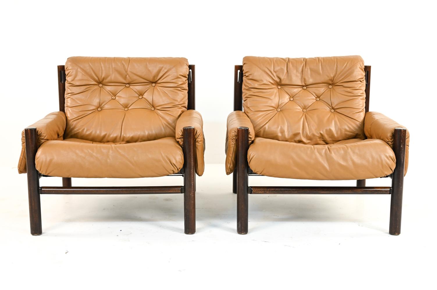 Pair of Danish Mid-Century Percival Lafer/Arne Norell Style Lounge Chairs In Good Condition In Norwalk, CT