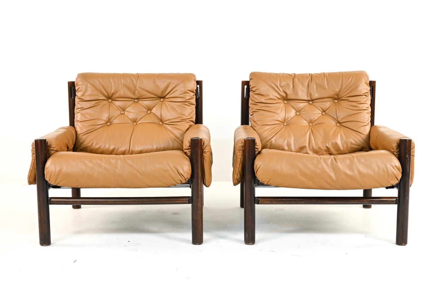20th Century Pair of Danish Mid-Century Percival Lafer/Arne Norell Style Lounge Chairs