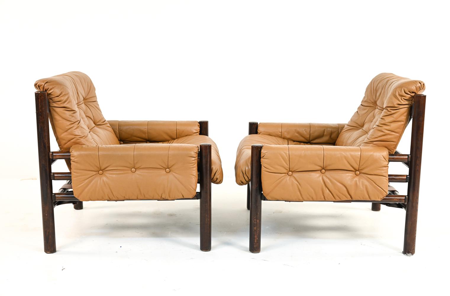 Pair of Danish Mid-Century Percival Lafer/Arne Norell Style Lounge Chairs 3