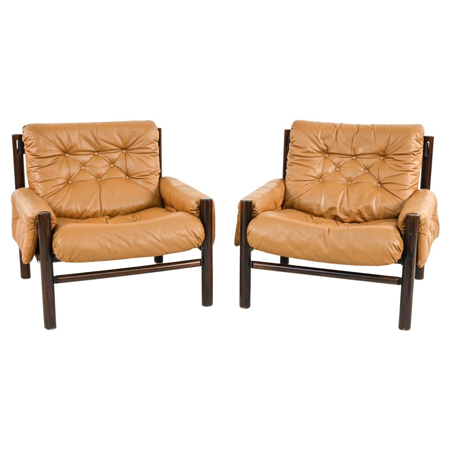 Pair of Danish Mid-Century Percival Lafer/Arne Norell Style Lounge Chairs