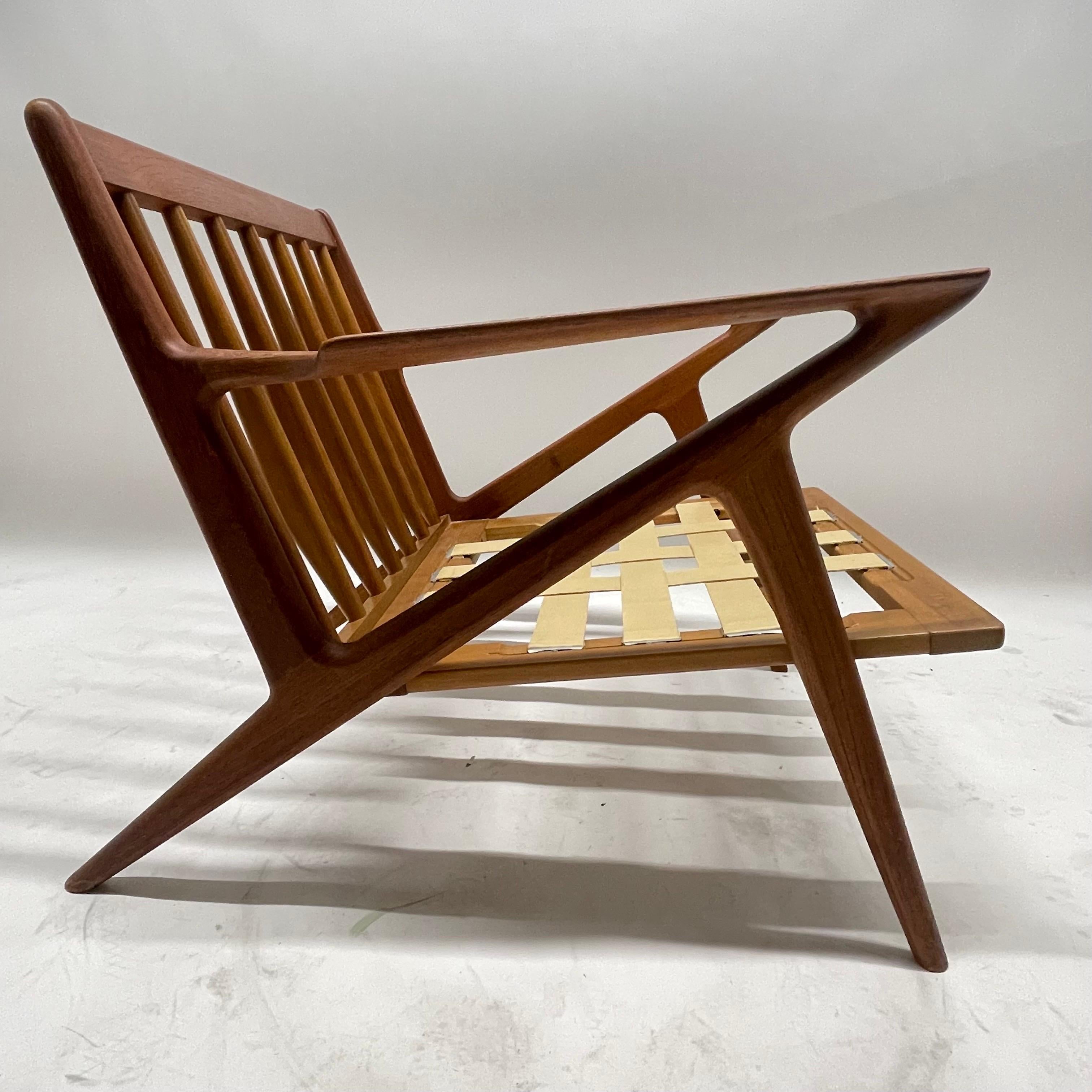 Pair of Danish Midcentury Poul Jensen Walnut Z Chairs for Selig, Denmark, 1960s 11