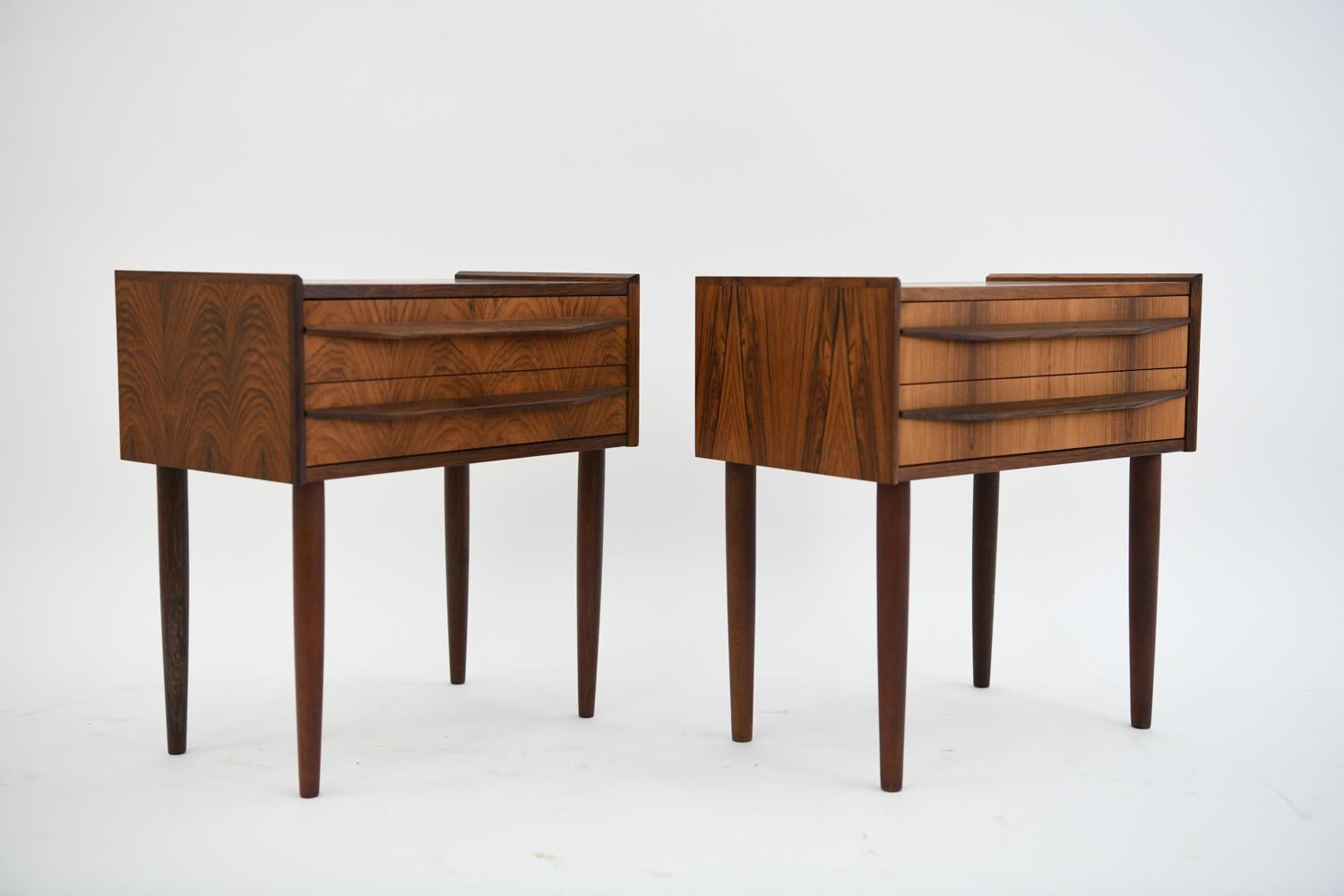 Mid-20th Century Pair of Danish Midcentury Rosewood Nightstands