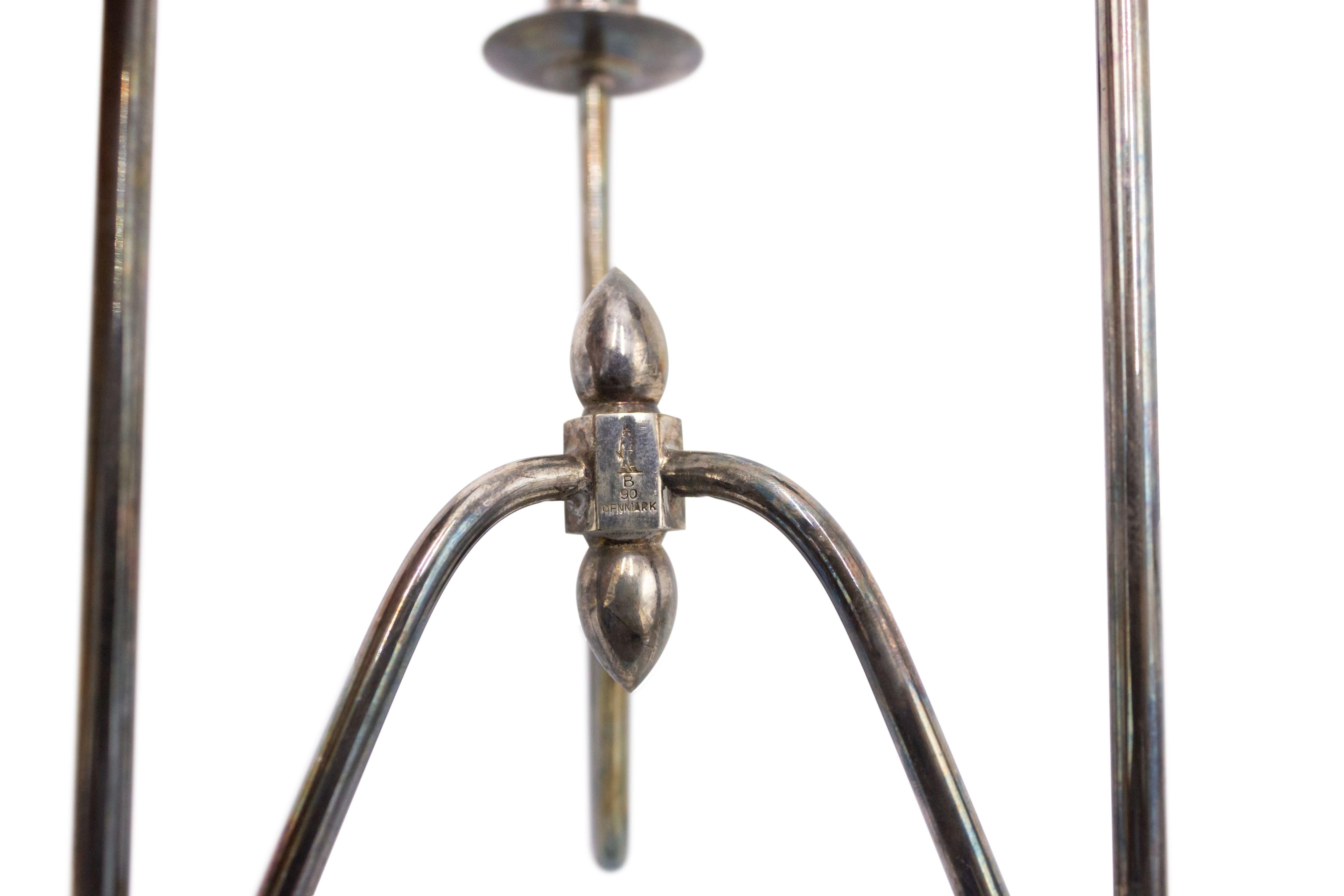 Pair of Danish Mid-Century Silver Plate Candelabras 1