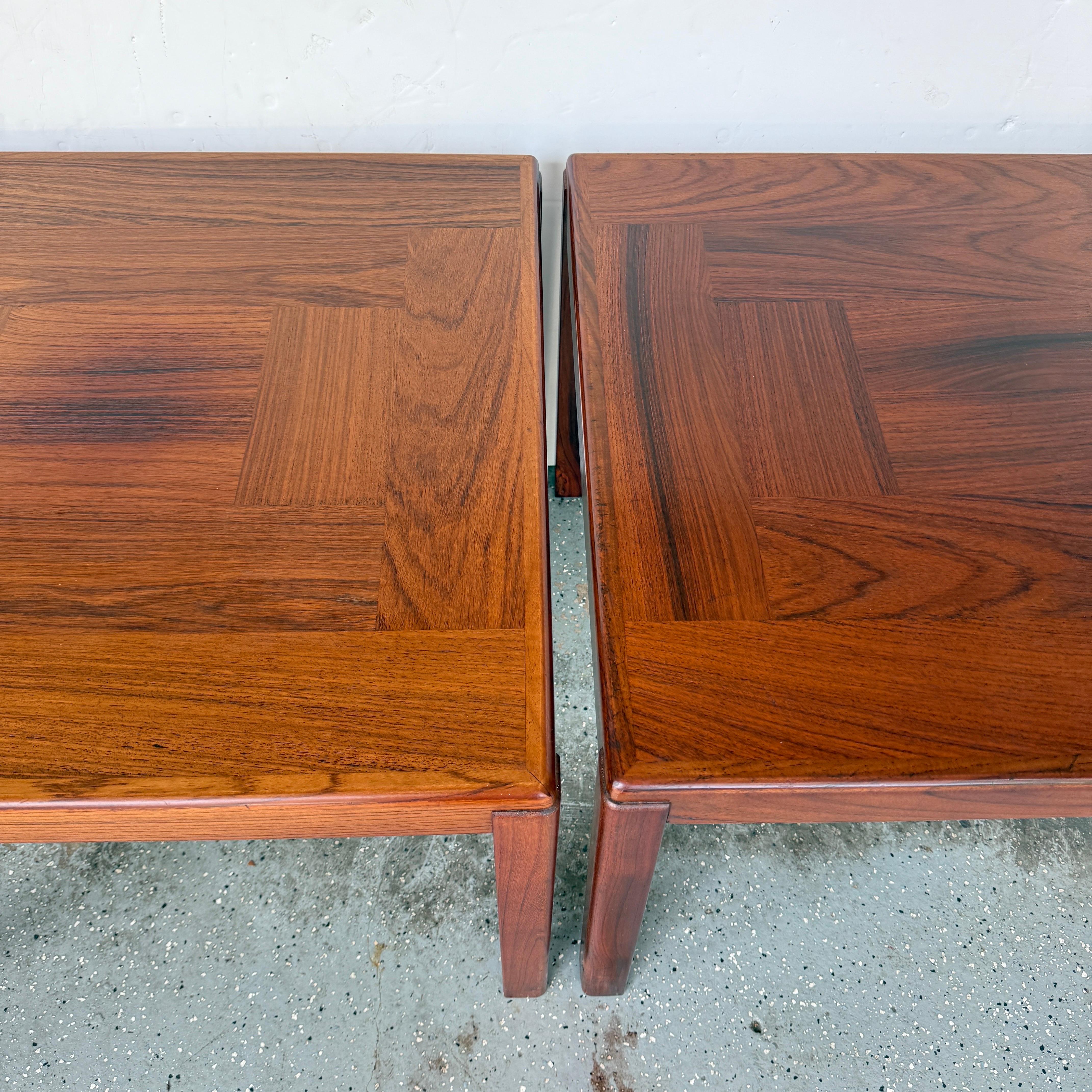 Pair of Danish Mid-Century Square Teak Side Tables by Vejle Stole og Mobelfabrik en venta 3