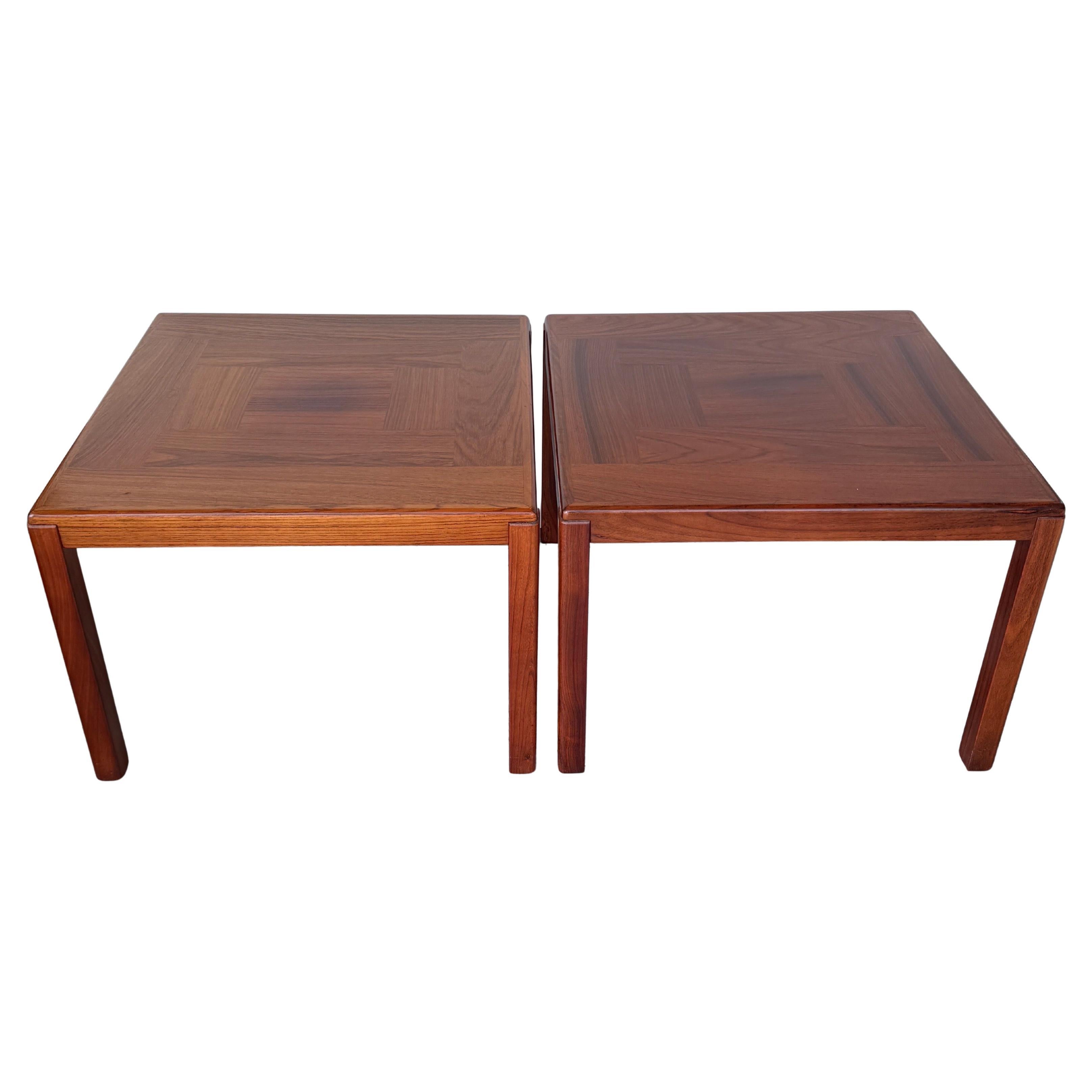 Pair of Danish Mid-Century Square Teak Side Tables by Vejle Stole og Mobelfabrik en venta