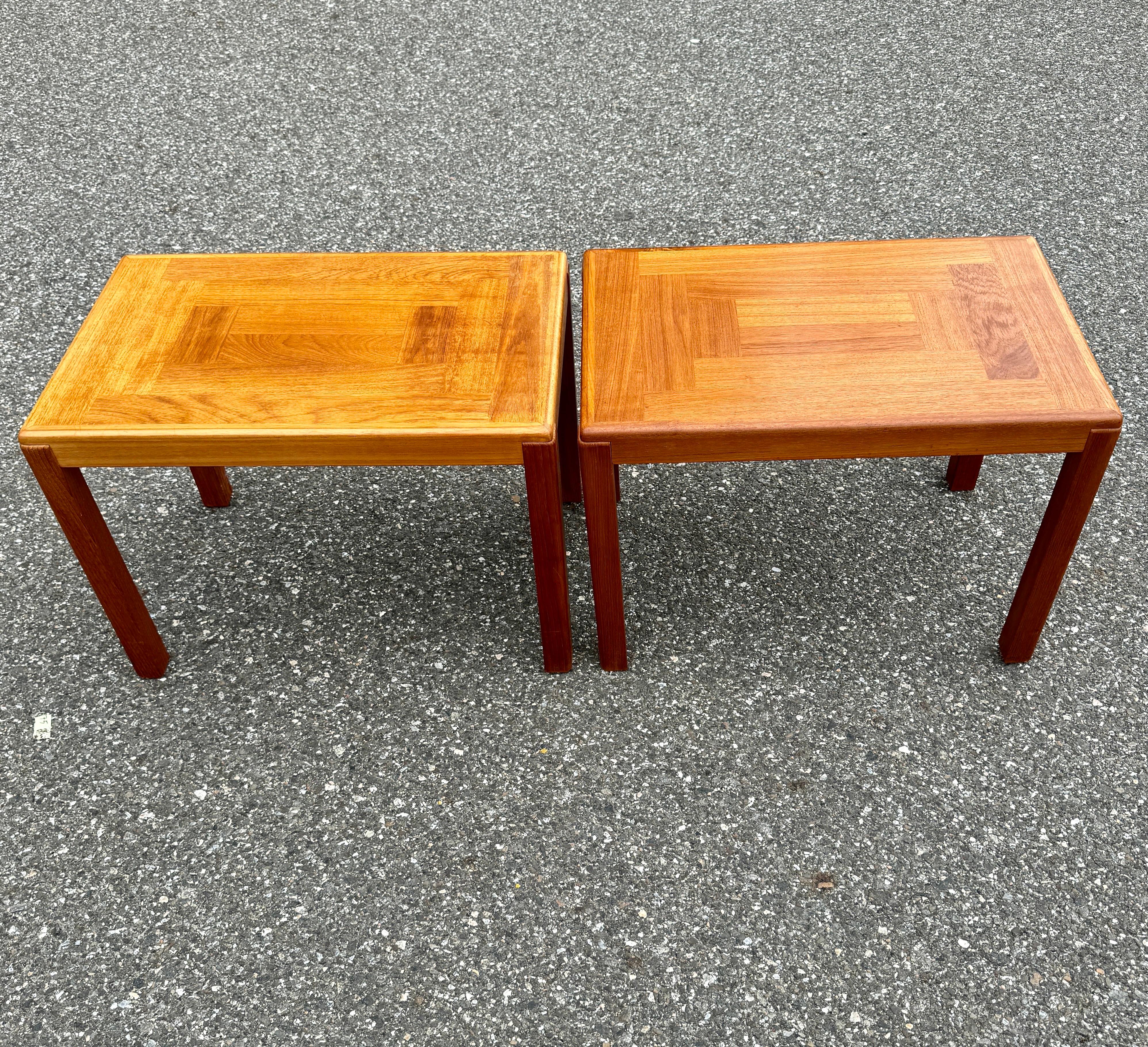Paire de tables d'appoint danoises en teck du milieu du siècle dernier par Vejle Stole og Mobelfabrik en vente 2