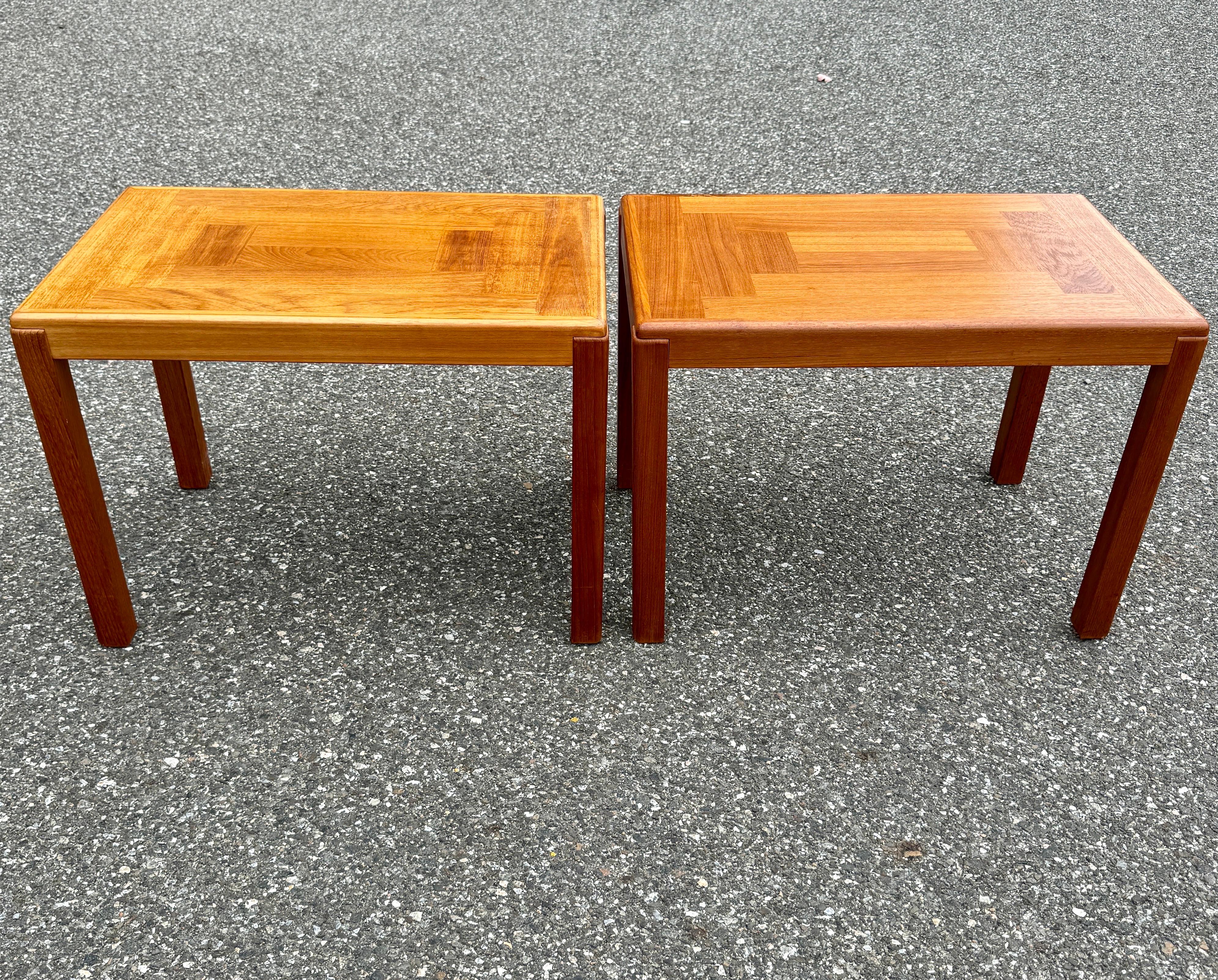 Paire de tables d'appoint danoises en teck du milieu du siècle dernier par Vejle Stole og Mobelfabrik en vente 8