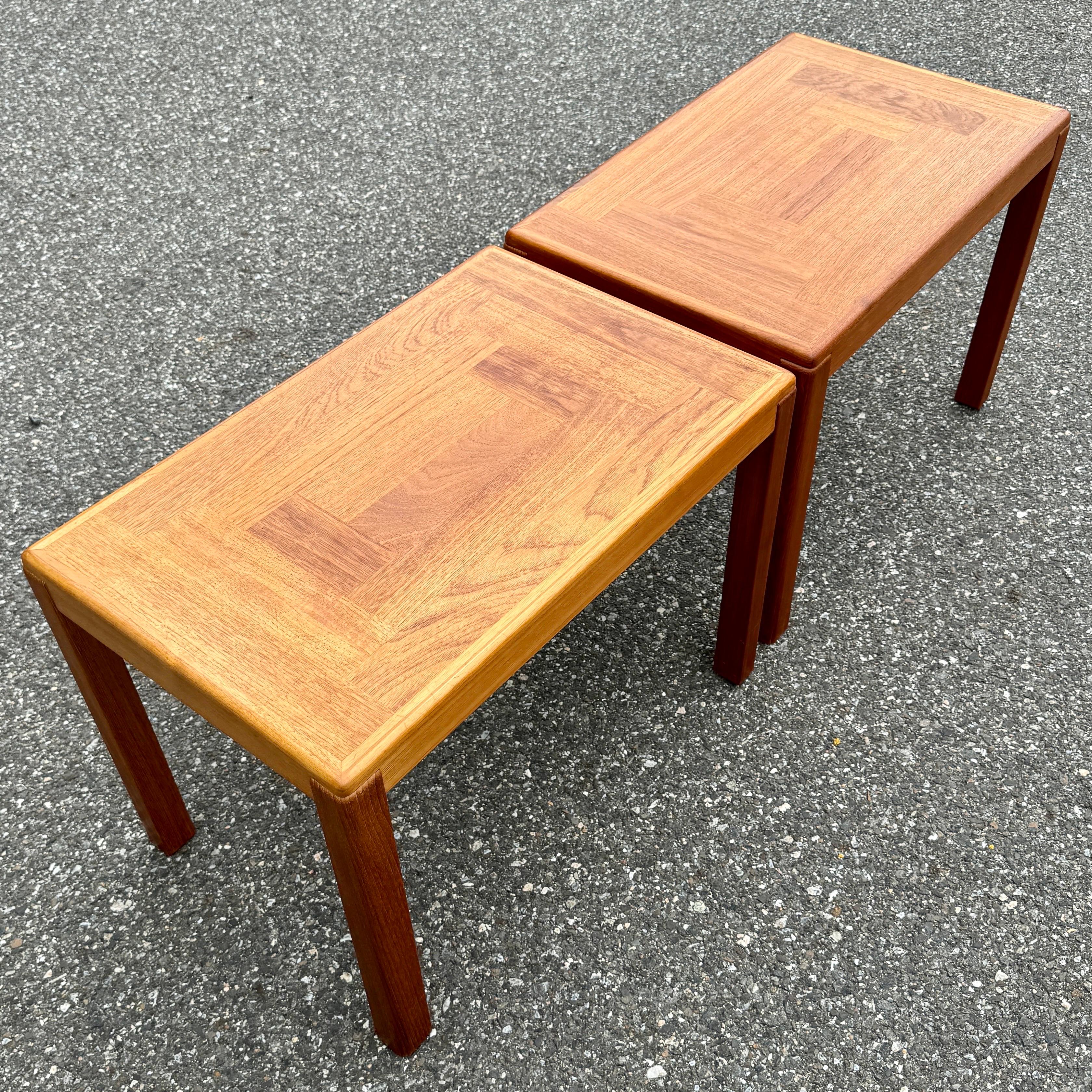 Paire de tables d'appoint danoises en teck du milieu du siècle dernier par Vejle Stole og Mobelfabrik Bon état - En vente à Haddonfield, NJ