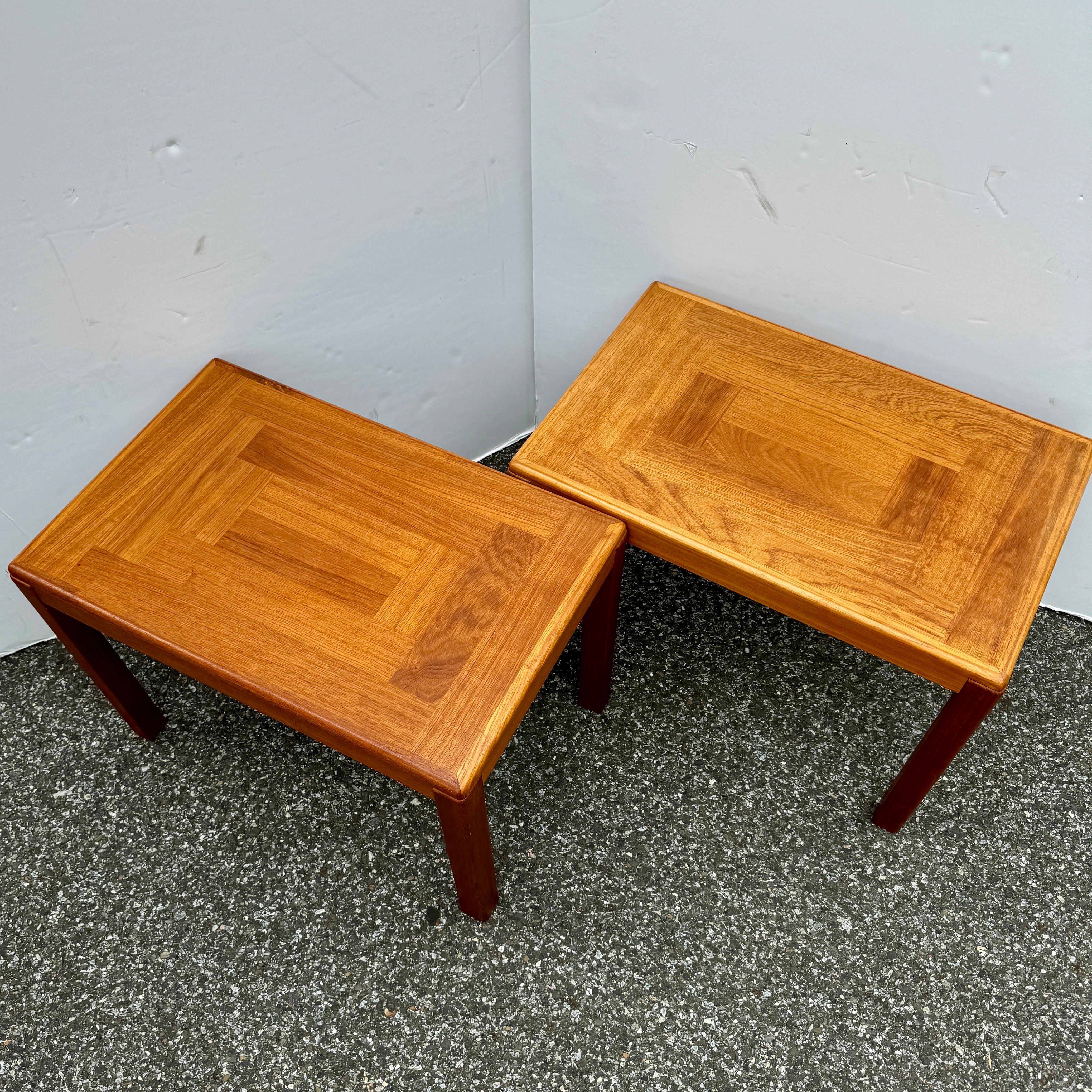 Paire de tables d'appoint danoises en teck du milieu du siècle dernier par Vejle Stole og Mobelfabrik en vente 1