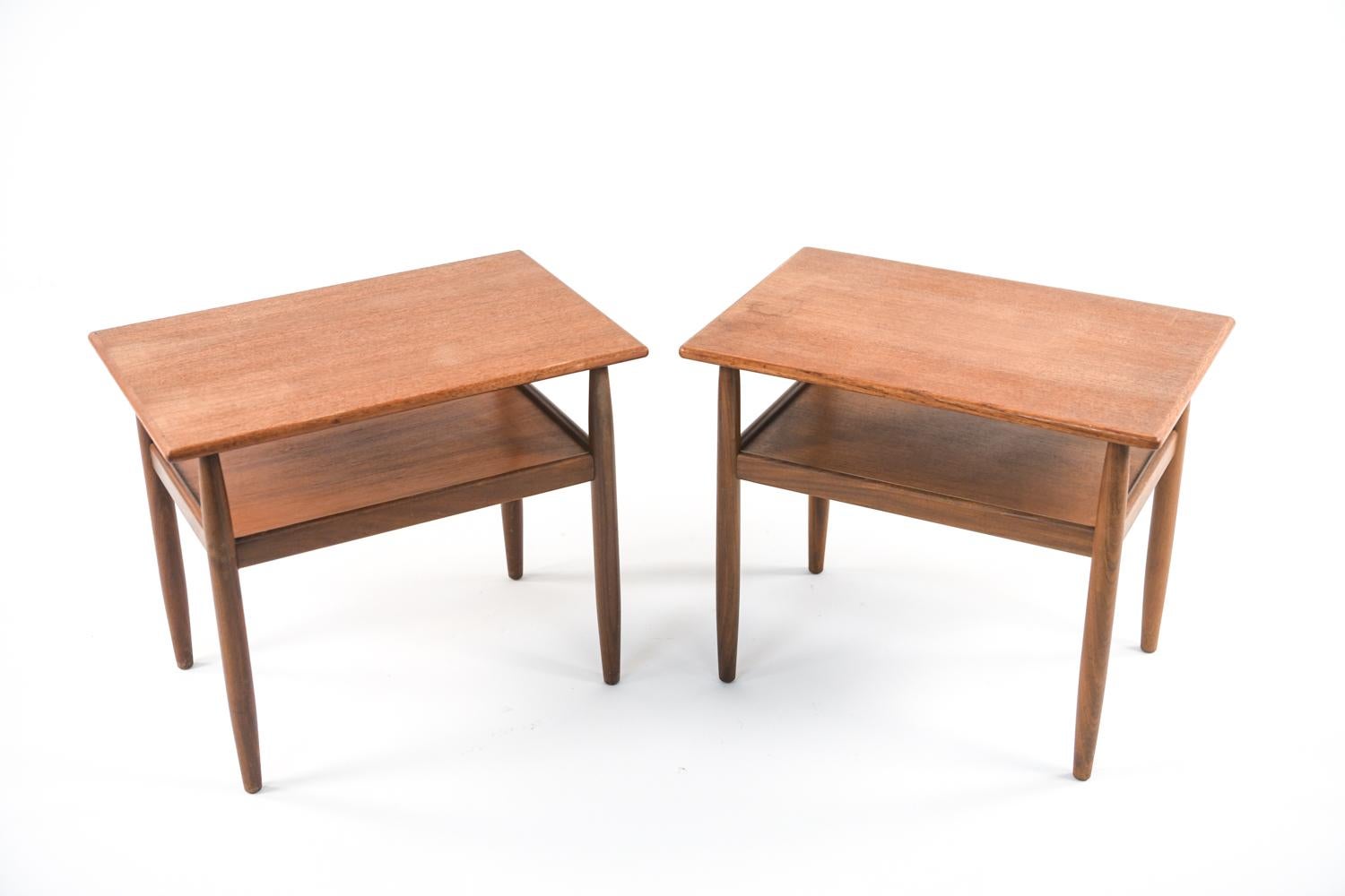 Pair of Danish Mid-Century Teak Side Tables by Ejvind A. Johansson for Vitre 7