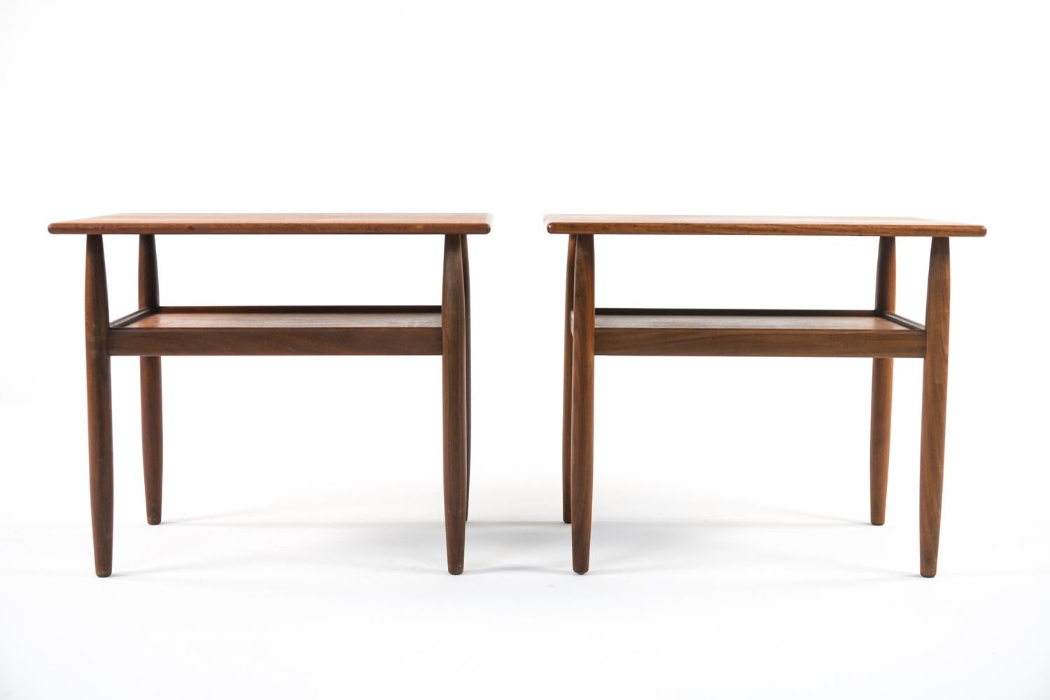 Mid-Century Modern Pair of Danish Mid-Century Teak Side Tables by Ejvind A. Johansson for Vitre