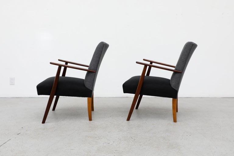 Pair of Danish MidCentury Two Toned Easy Chairs For Sale at 1stDibs