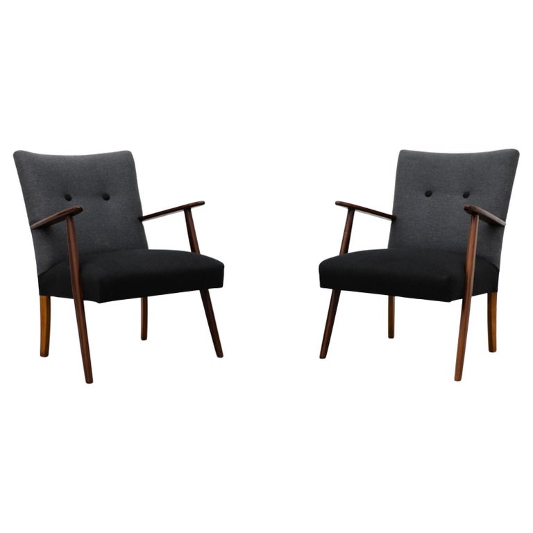 Pair of Danish MidCentury Two Toned Easy Chairs For Sale at 1stDibs