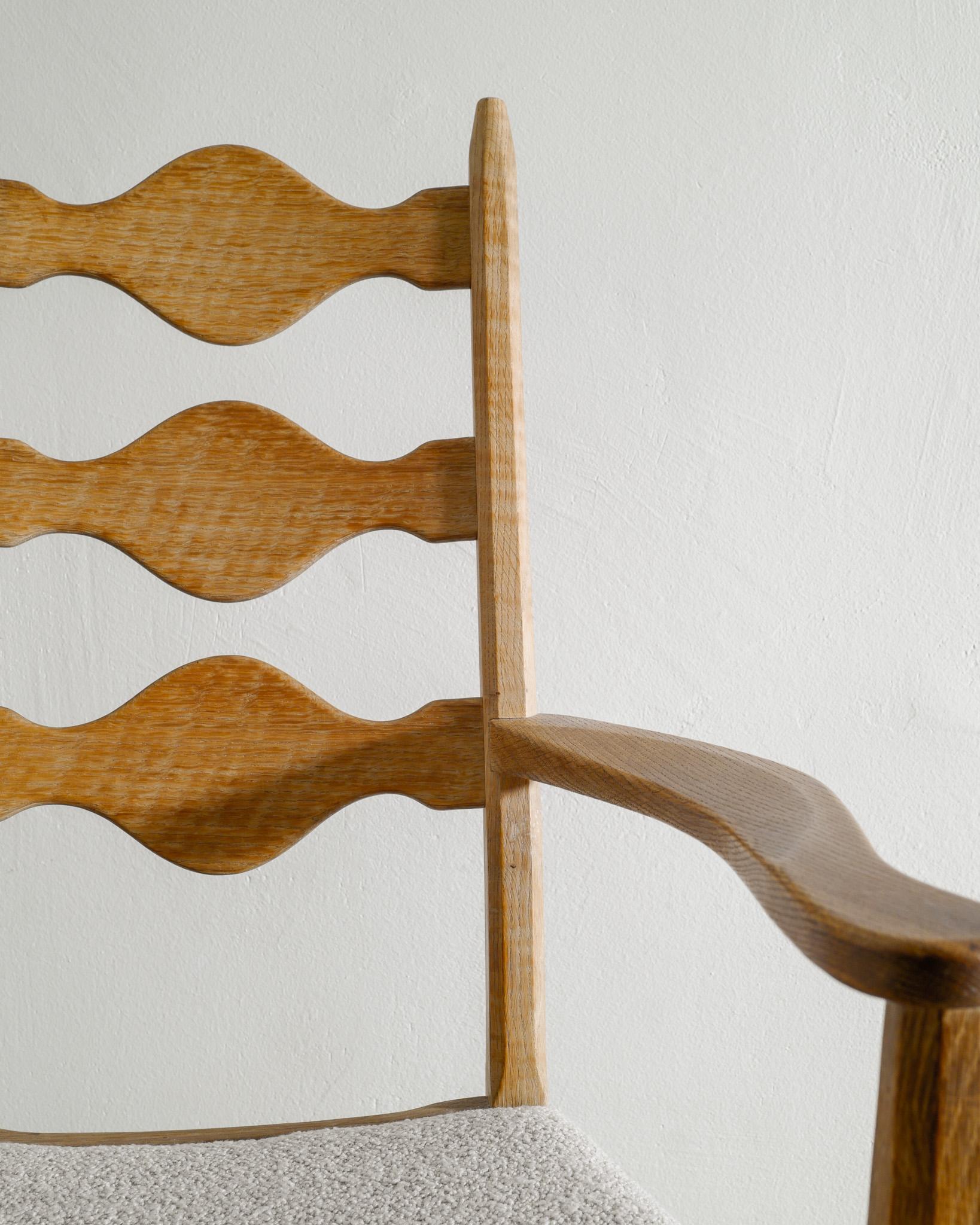 Scandinavian Modern Pair of Danish Mid Century Wooden Armchairs in Oak by Henry Kjaernulf, 1950s For Sale