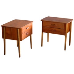 Pair of Danish Midcentury Bedside Tables Nightstands in Teak Made by Ørum Møbler