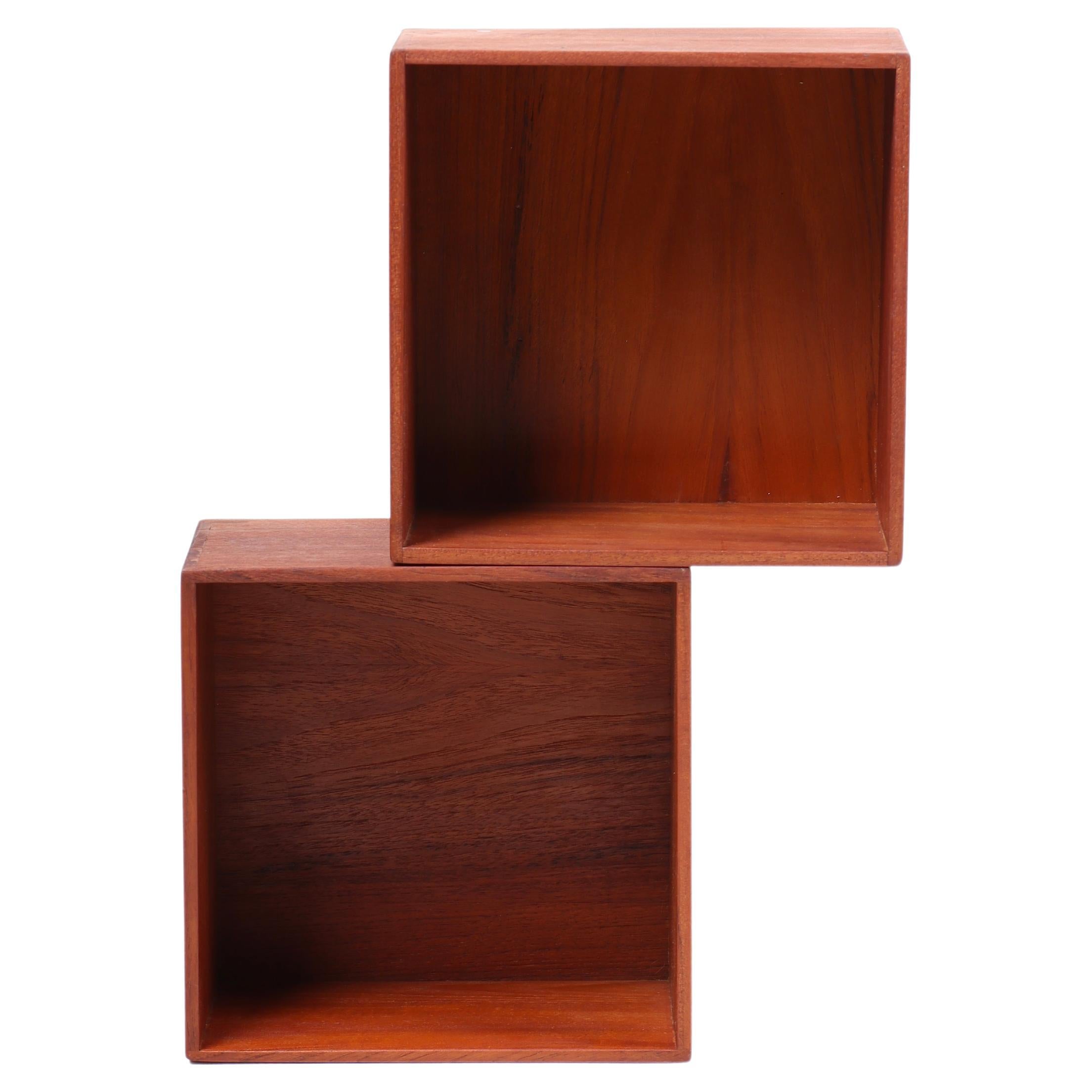 Pair of Danish Midcentury Bookcases in Solid Teak, 1960s For Sale