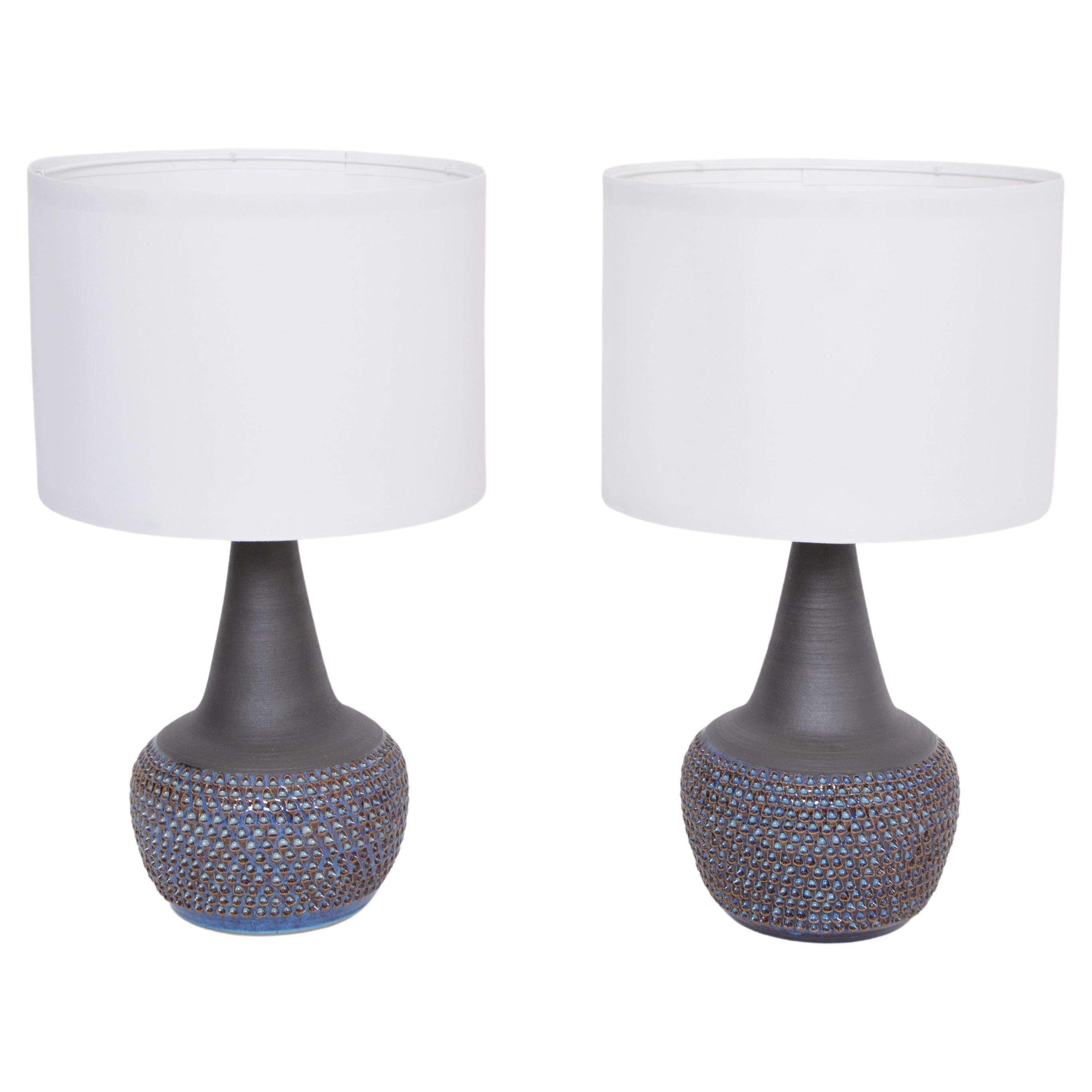 Pair of Danish Midcentury Ceramic Lamps Model 3048 by Einar Johansen for Soholm For Sale