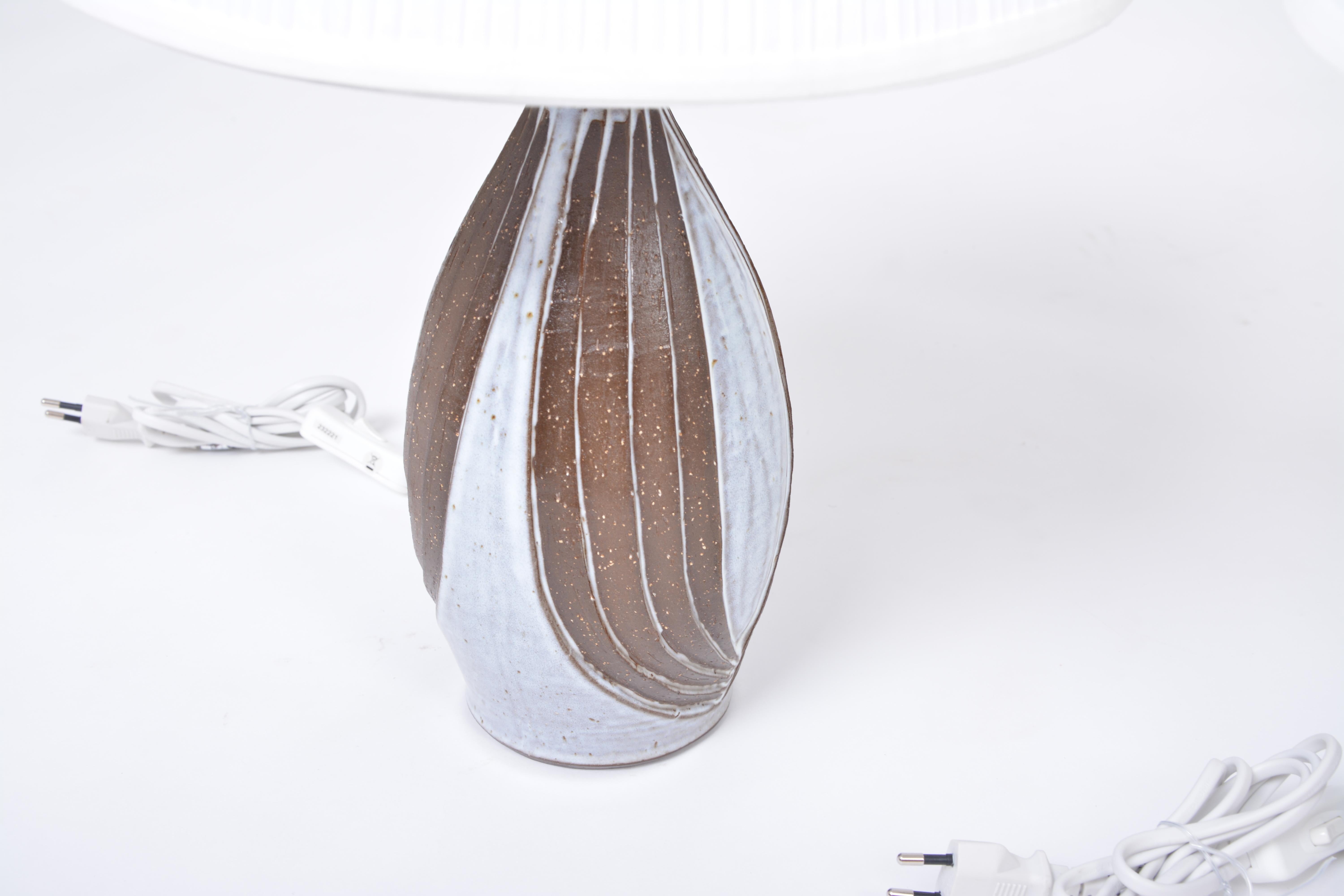 Pair of Danish Midcentury Ceramic Table Lamps by Michael Andersen For Sale 3