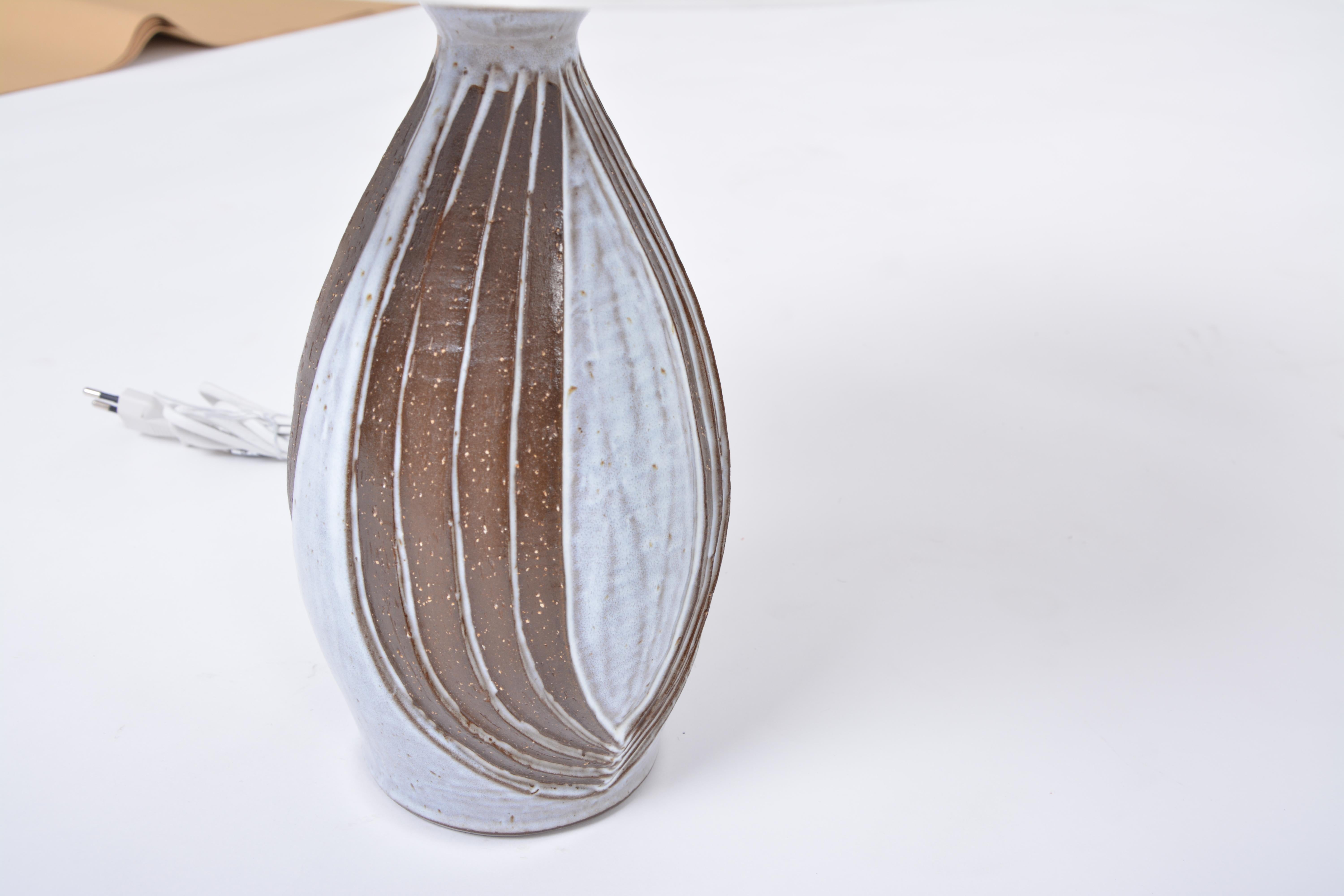Pair of Danish Midcentury Ceramic Table Lamps by Michael Andersen For Sale 4