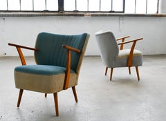 Pair of Danish Midcentury Cocktail Lounge Chairs, ca. 1950's