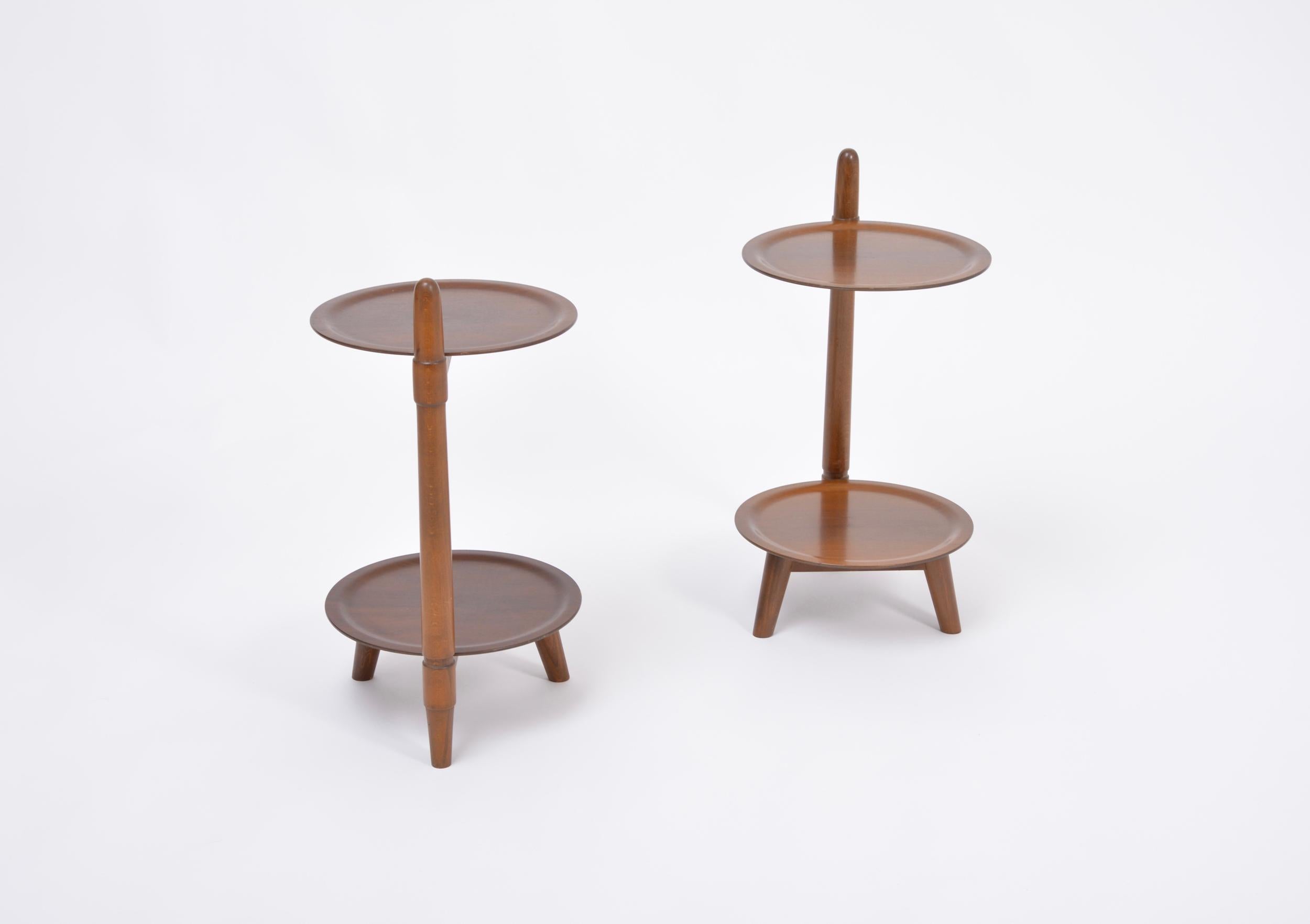 Pair of Danish Mid-Century Edmund Jørgensen Two Tier Side Tables In Good Condition In Berlin, DE