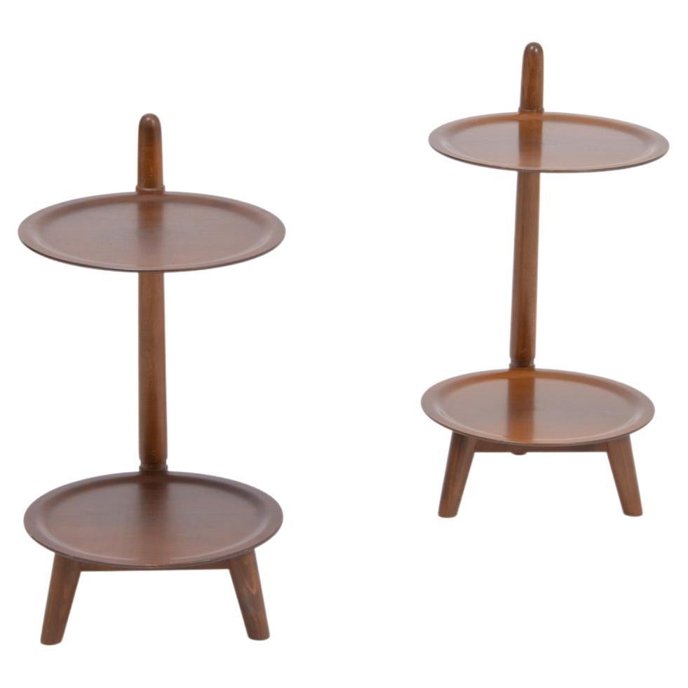 Pair of Danish Mid-Century Edmund Jørgensen Two Tier Side Tables