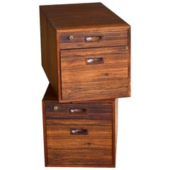 Pair of Danish Midcentury File Cabinets in Rosewood by Arne Vodder