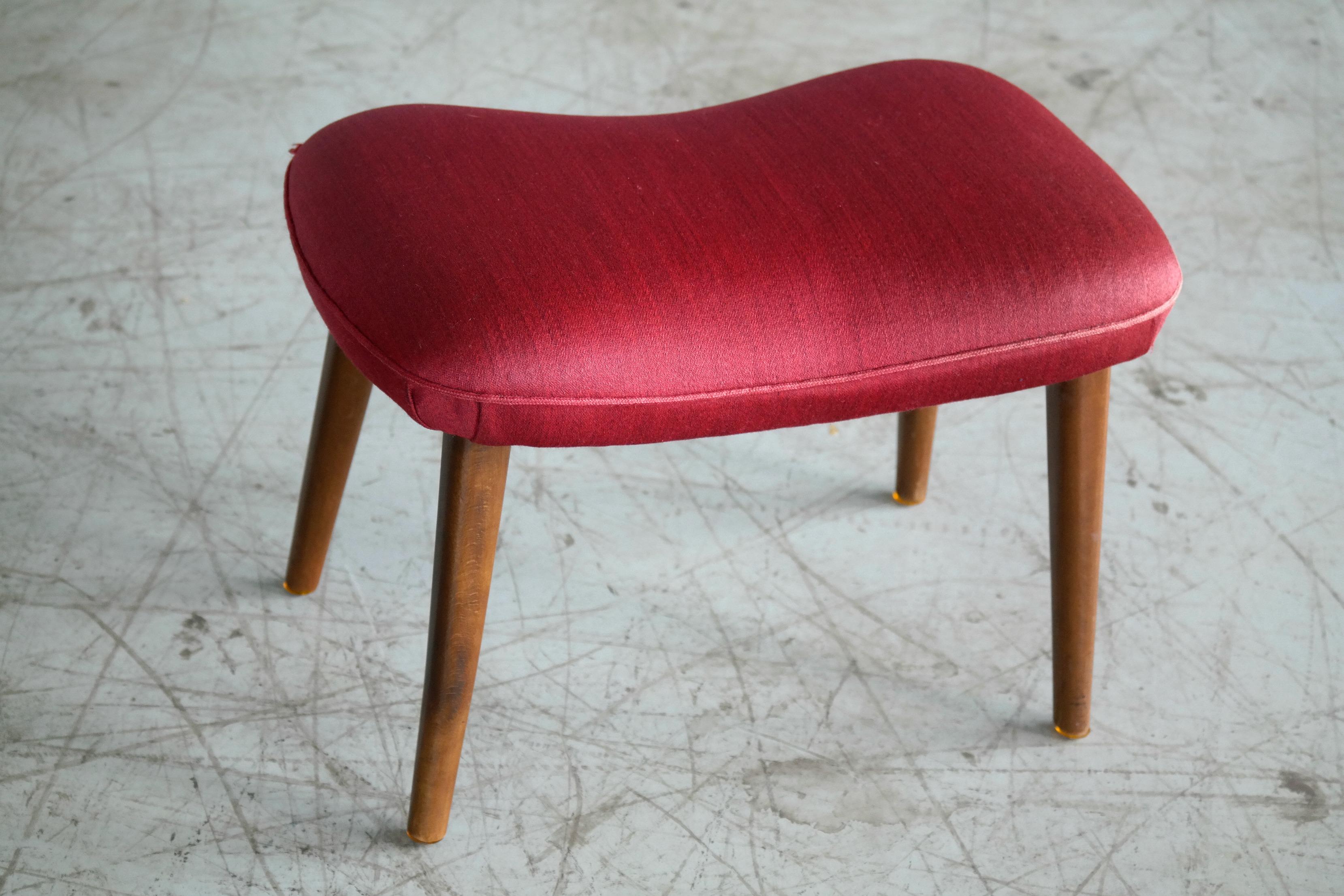Mid-20th Century Pair of Danish Midcentury Footstools or Ottoman Model by Madsen & Schubell