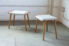Pair of Danish Mid-Century Footstools or Ottomans Papa Bear Style
