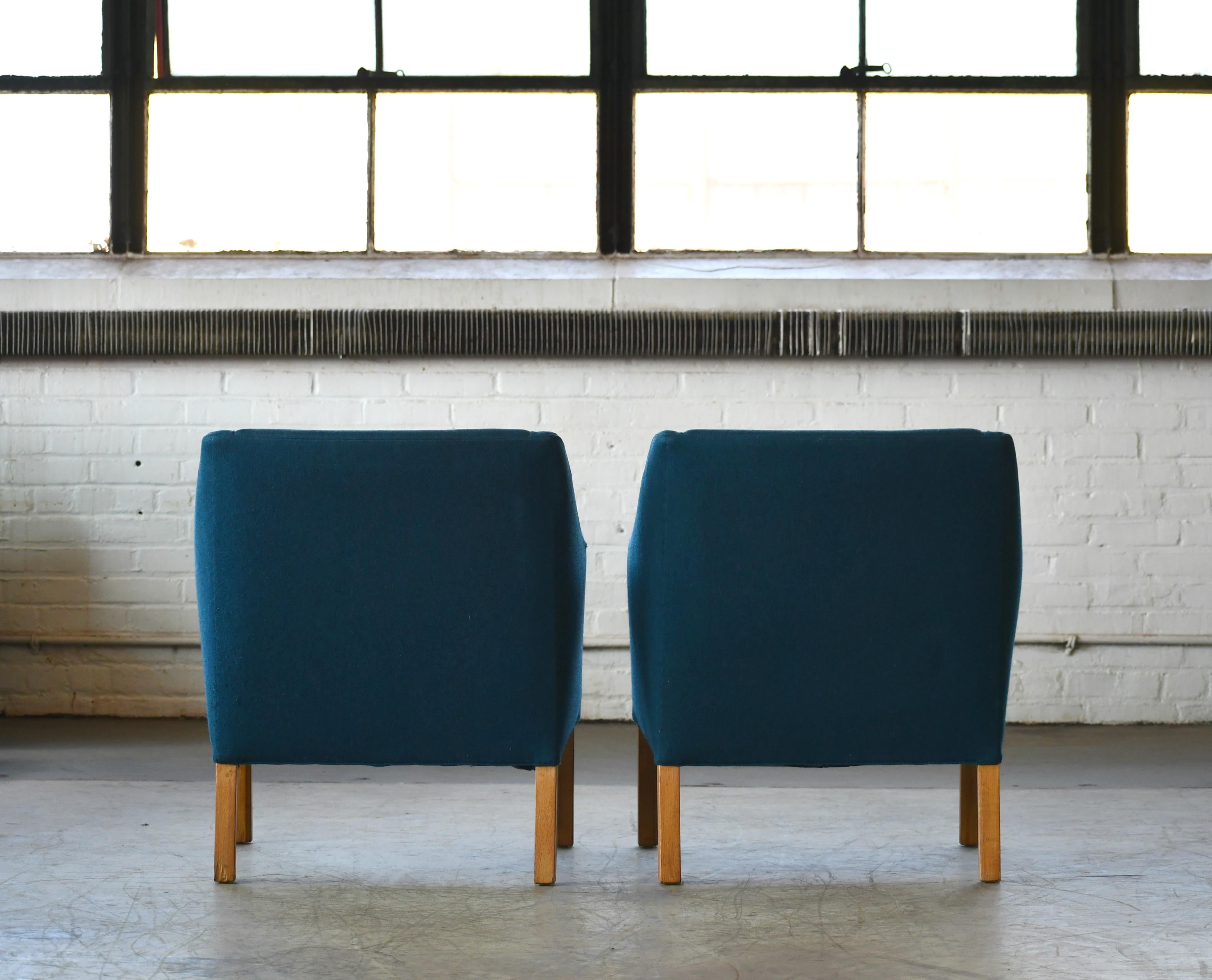 Pair of Danish Midcentury Lounge Chairs Attributed to Ejnar Larsen & Axel Bender 1